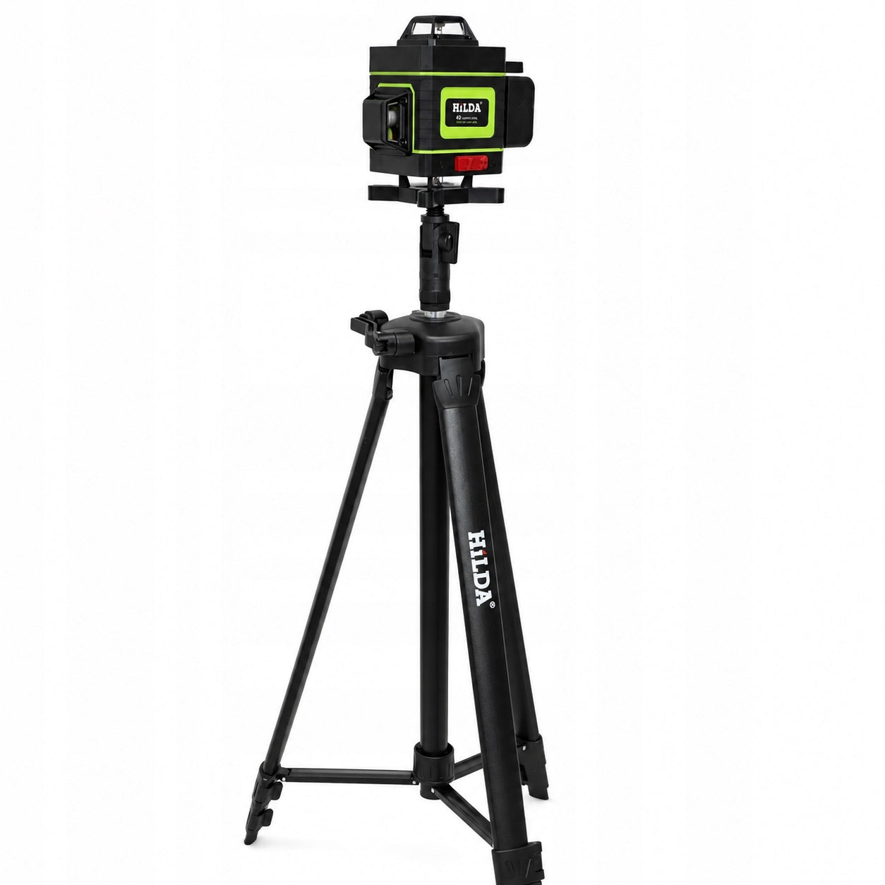 LASER LEVEL HILDA 16 LINES CROSS LASER 4D GREEN + TRIPOD 160 CM Power supply rechargeable battery