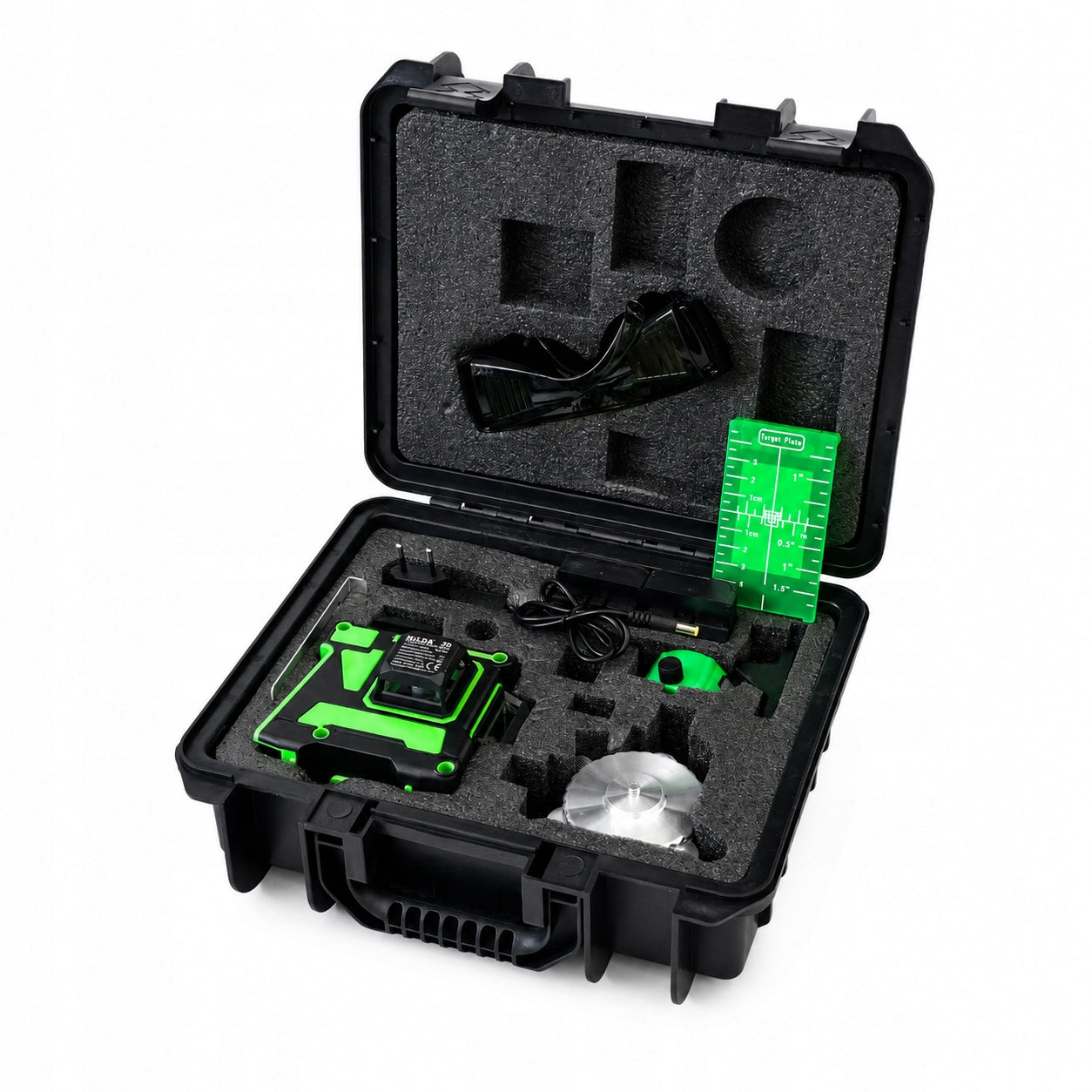 LASER LEVEL HILDA 3D 360 PLANE CROSS LASER GREEN 2 AKU Maximum working range 35 m