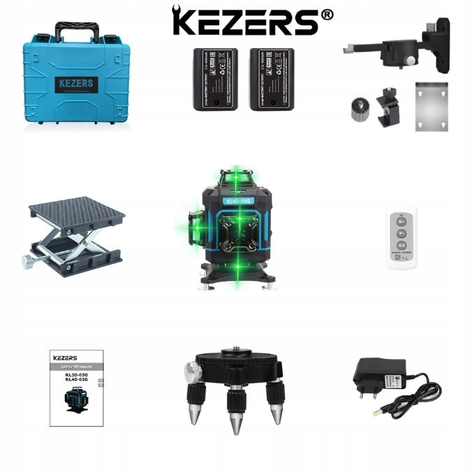 LASER LEVEL KEZERS 4D MEGA SET SUITCASE 2xAKU TRIPOD HOLDER PILOT EAN (GTIN) 0755630682262