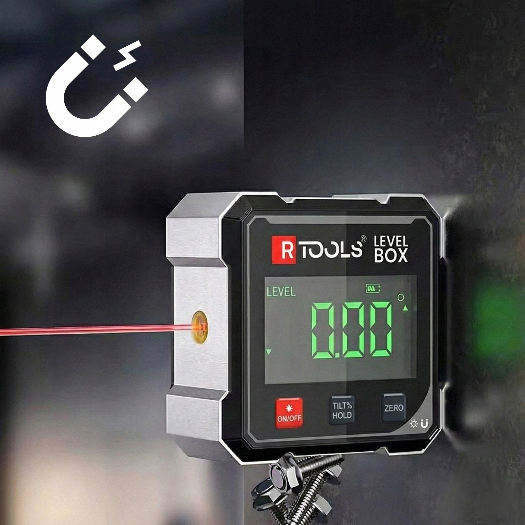 LASER LEVEL MAGNETIC PROTRACTOR DIGITAL ANGLE METER INCLINOMETER Brand RTOOLS