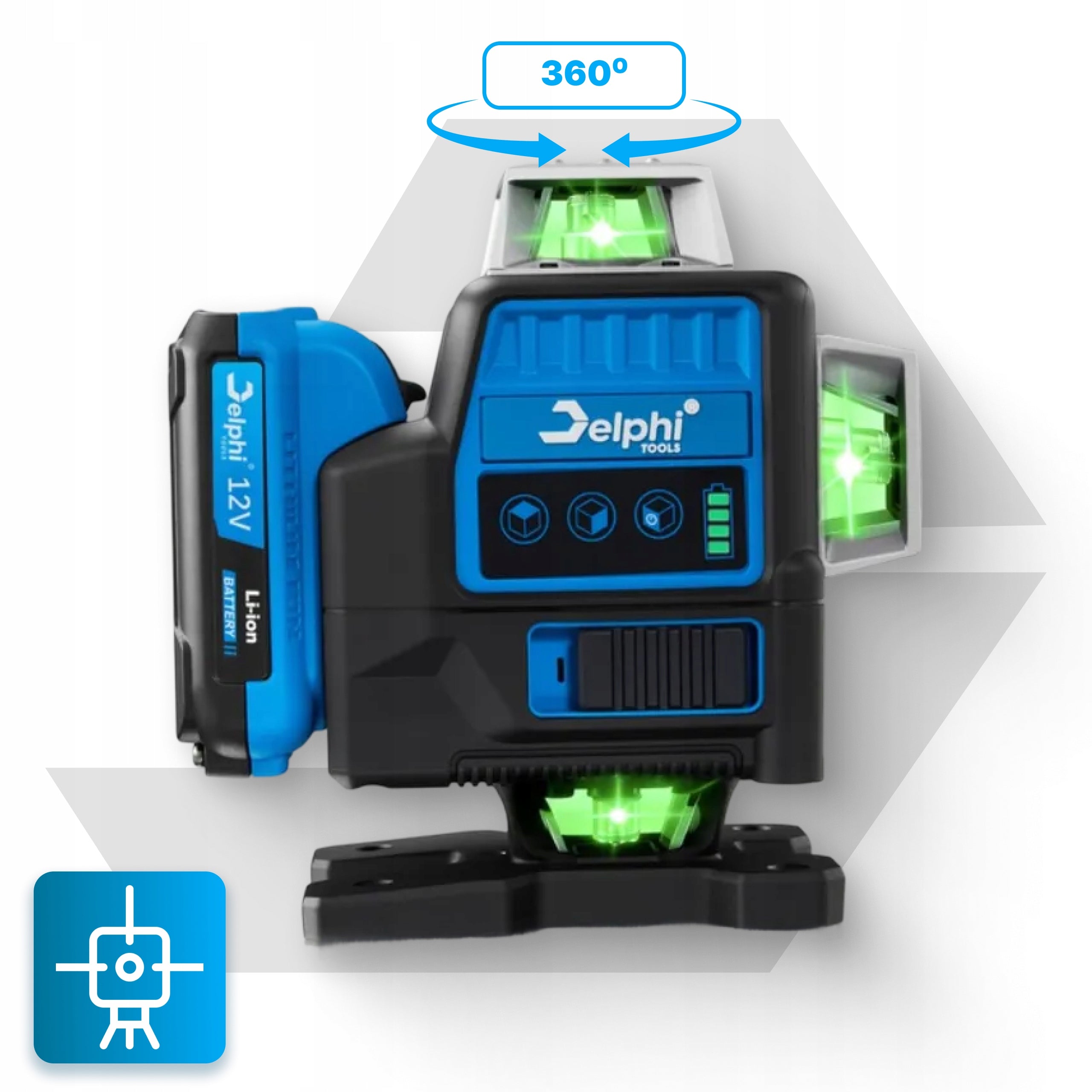 LASER LEVEL PRO CROSS LASER 360 4D GREEN 2x AKU TRIPOD 16 LINES Manufacturer code Poziomica Laserowa ze Statywem Poziomnica