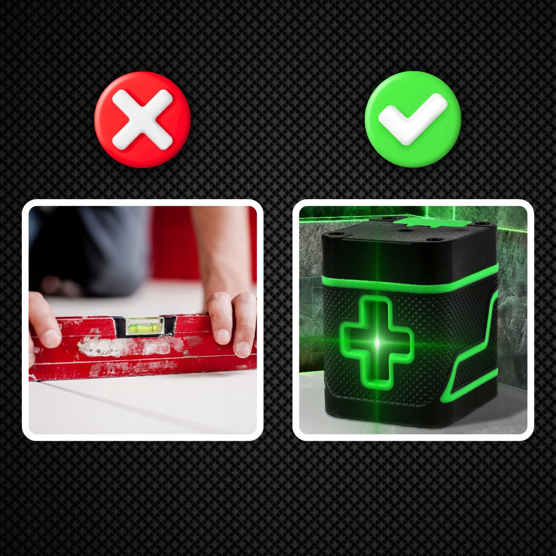 LASER LEVEL SELF-LEVELING CROSS LASER SET BATTERIES 360° 25M Maximum working range 30 m