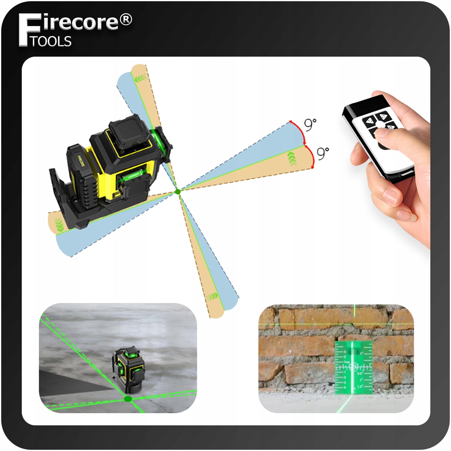 LASER LEVEL WITH ROTARY POINT ALIGNMENT 12LINE CROSS LASER Manufacturer code 855489
