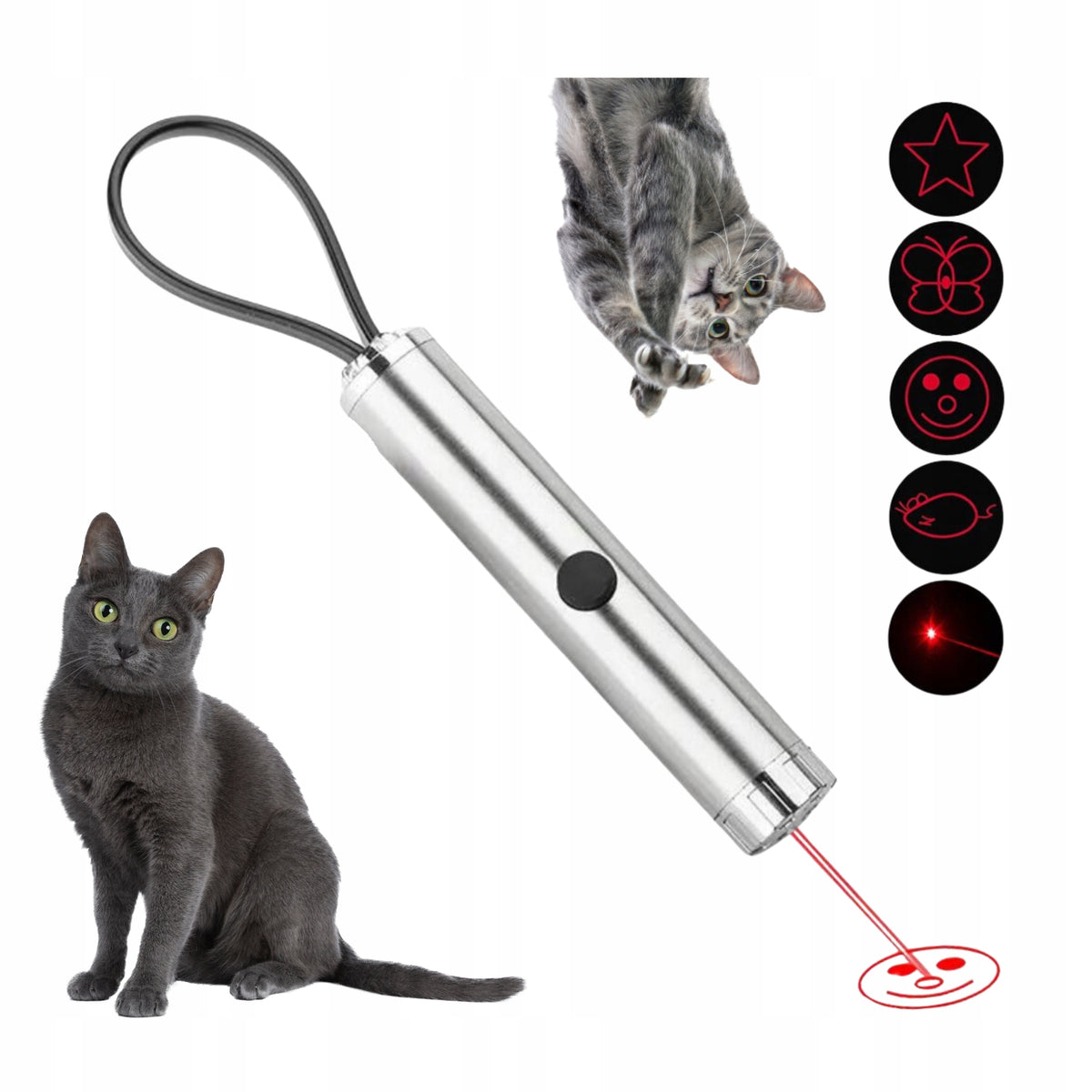LASER POINTER CAT LASER TOY Batteries DISPLAYS DIFFERENT DESIGNS
