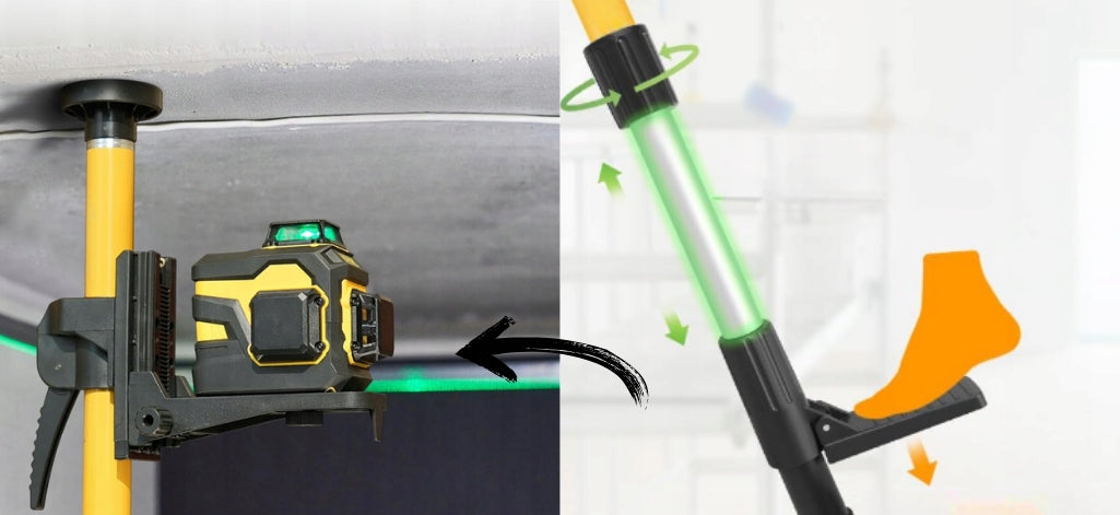 LASER POLE 365CM EXPANSION TRIPOD FOR LEVEL BAR DURABLE Product height 365 cm