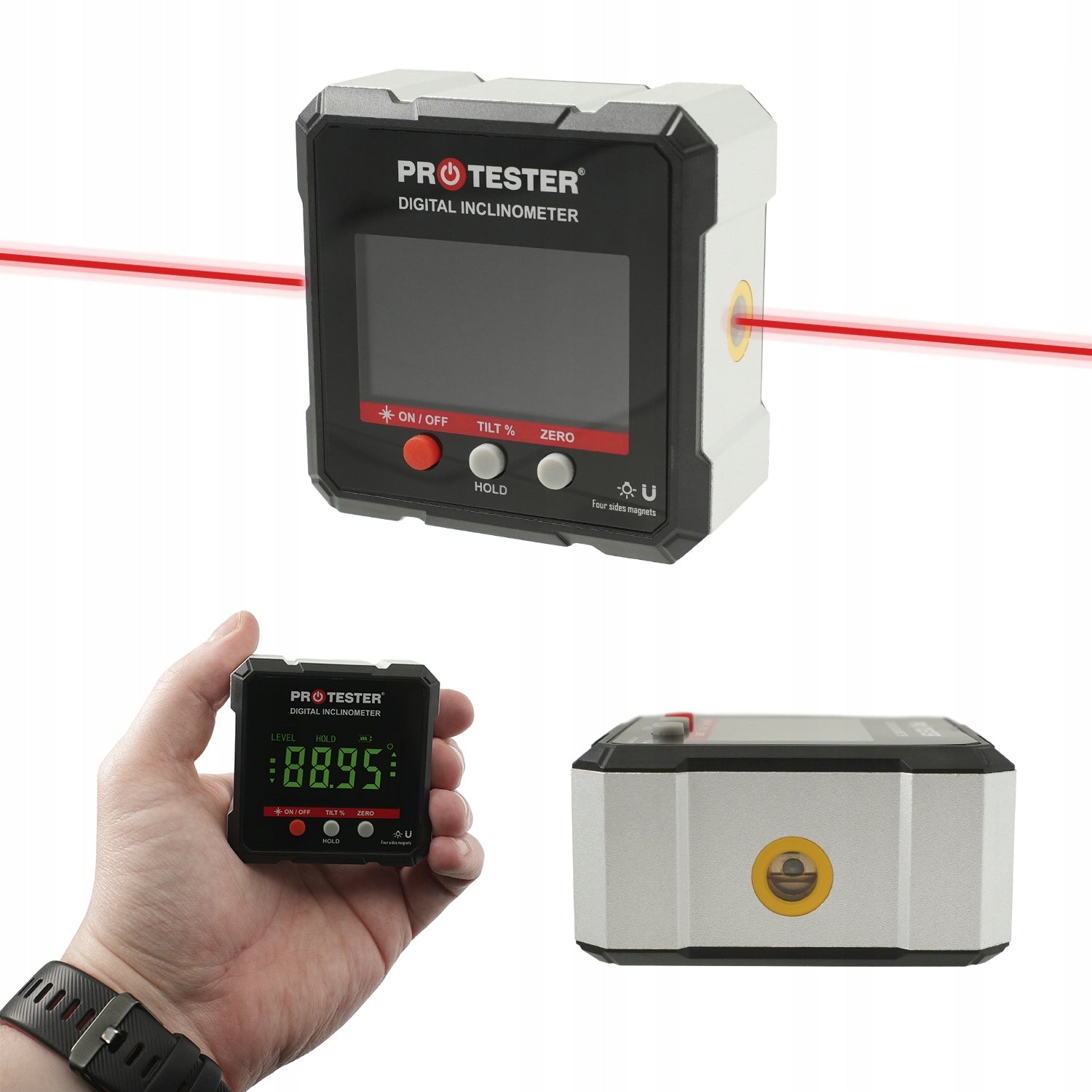 LASER PROTRACTOR 4х90° DIGITAL LEVEL WITH MAGNET INCLINOMETER METER Manufacturer code 5341-90