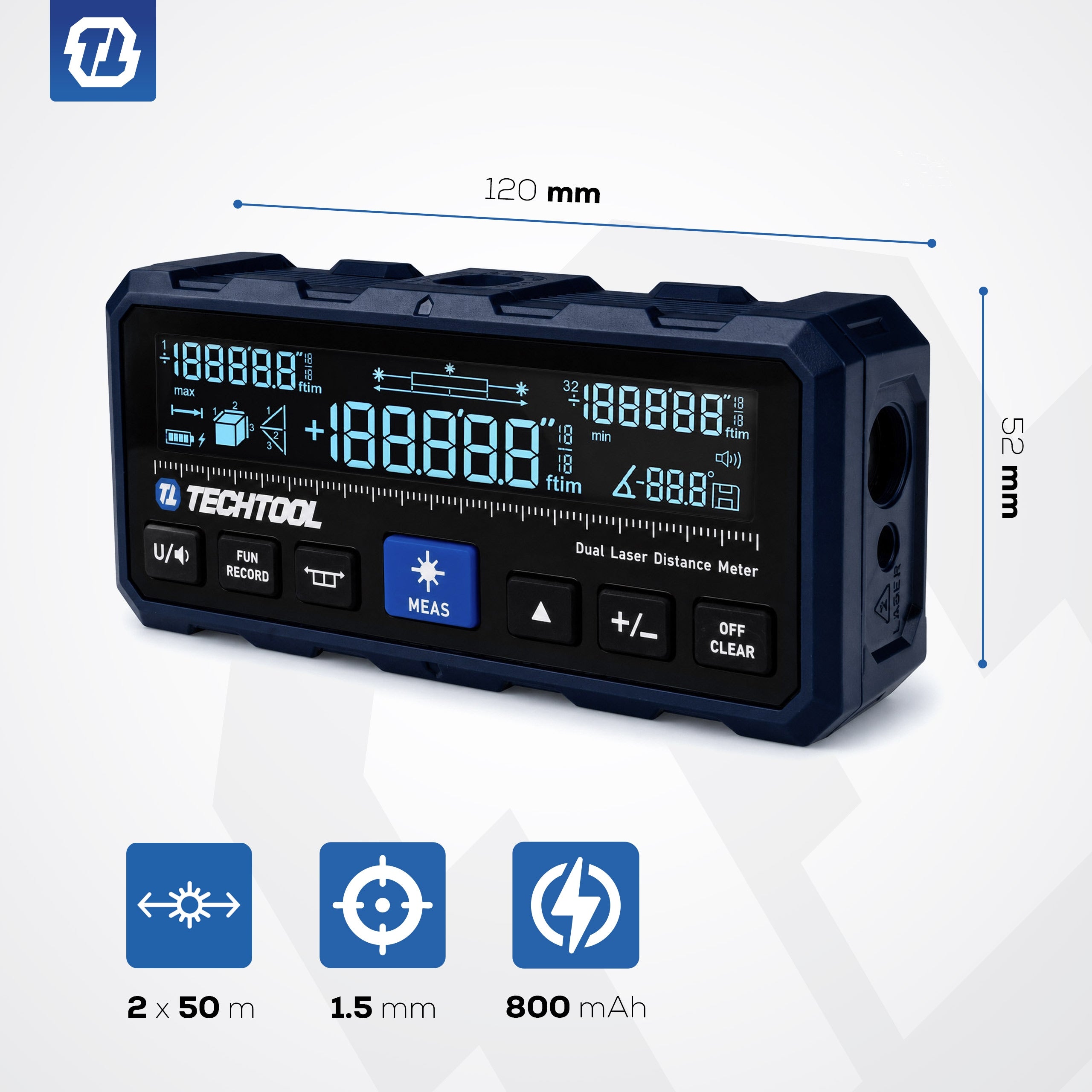 LASER RANGEFINDER >100M< DIGITAL PROTRACTOR >TWO-SIDED< LASER LEVEL Laser class class 2