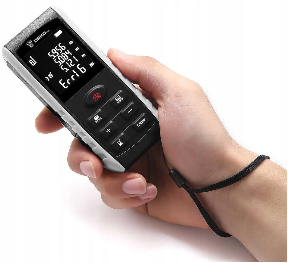 LASER RANGEFINDER >>50M<< DIGITAL PROTRACTOR LASER LEVEL METER DEKO Manufacturer code LRE521-50M