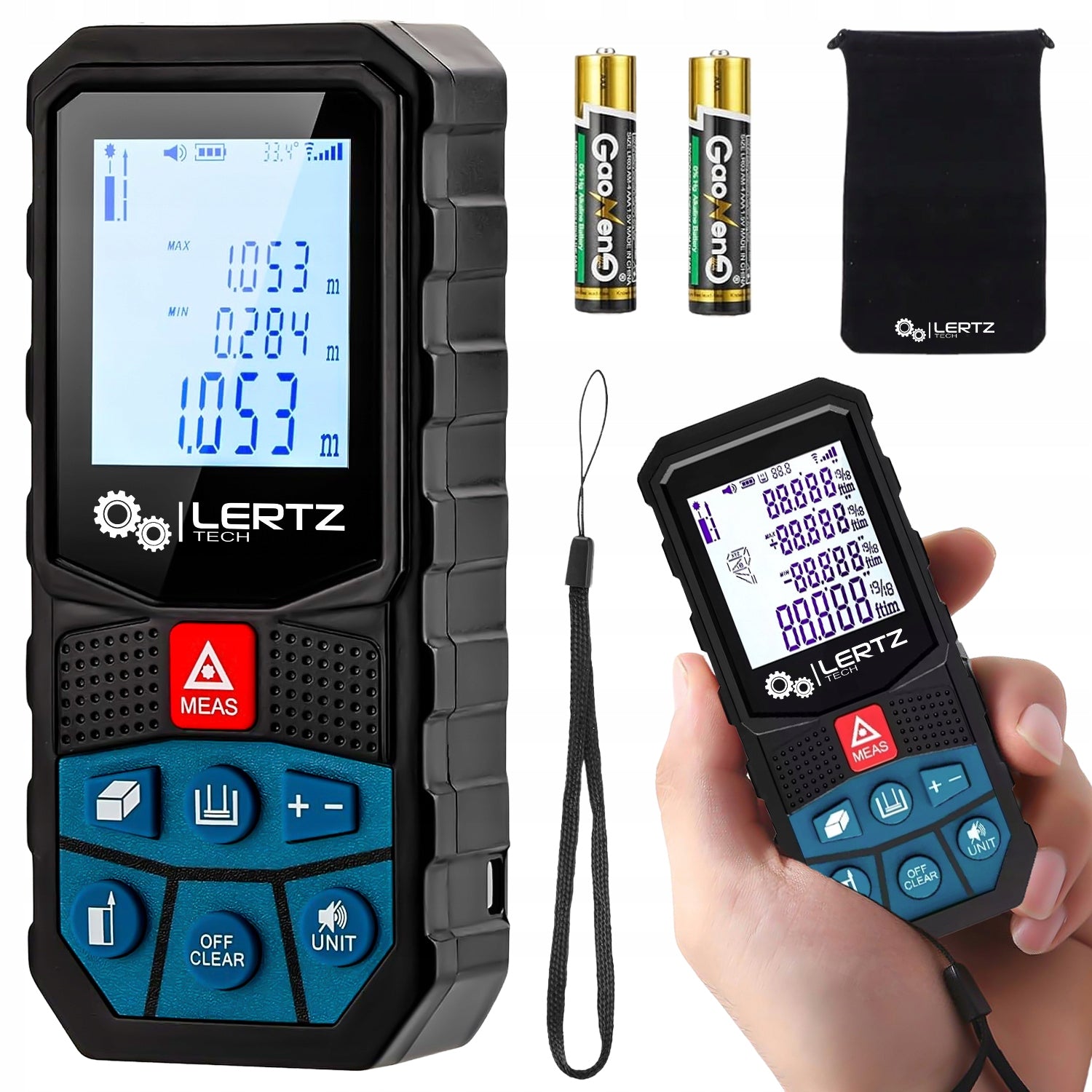 LASER RANGEFINDER >50M< PROTRACTOR DIGITAL METER LASER LEVEL MEASURING CUP Packaging status original
