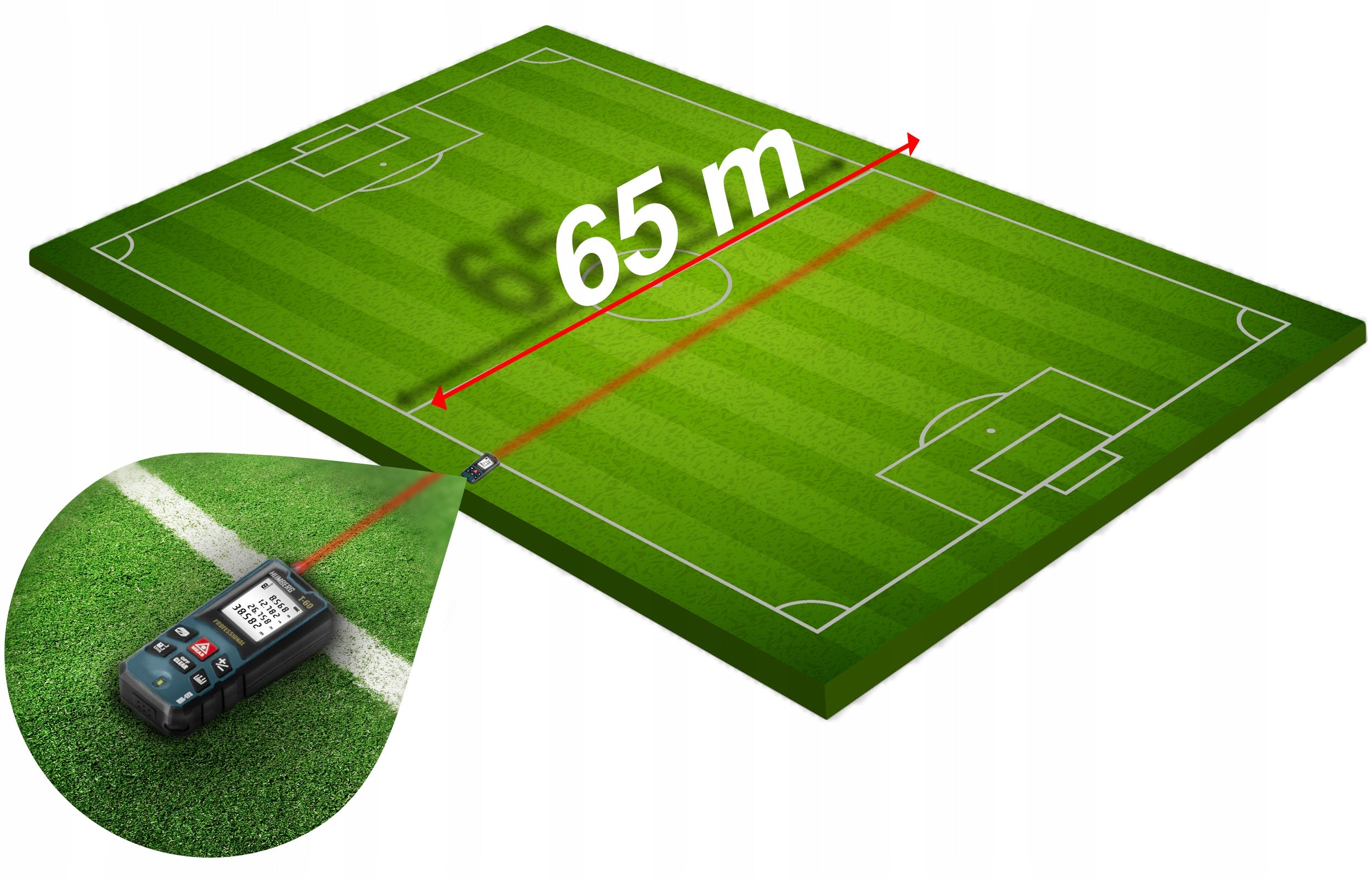 LASER RANGEFINDER >>60m<< DIGITAL PROTRACTOR LEVEL METER HUMBERG Maximum range 61-100