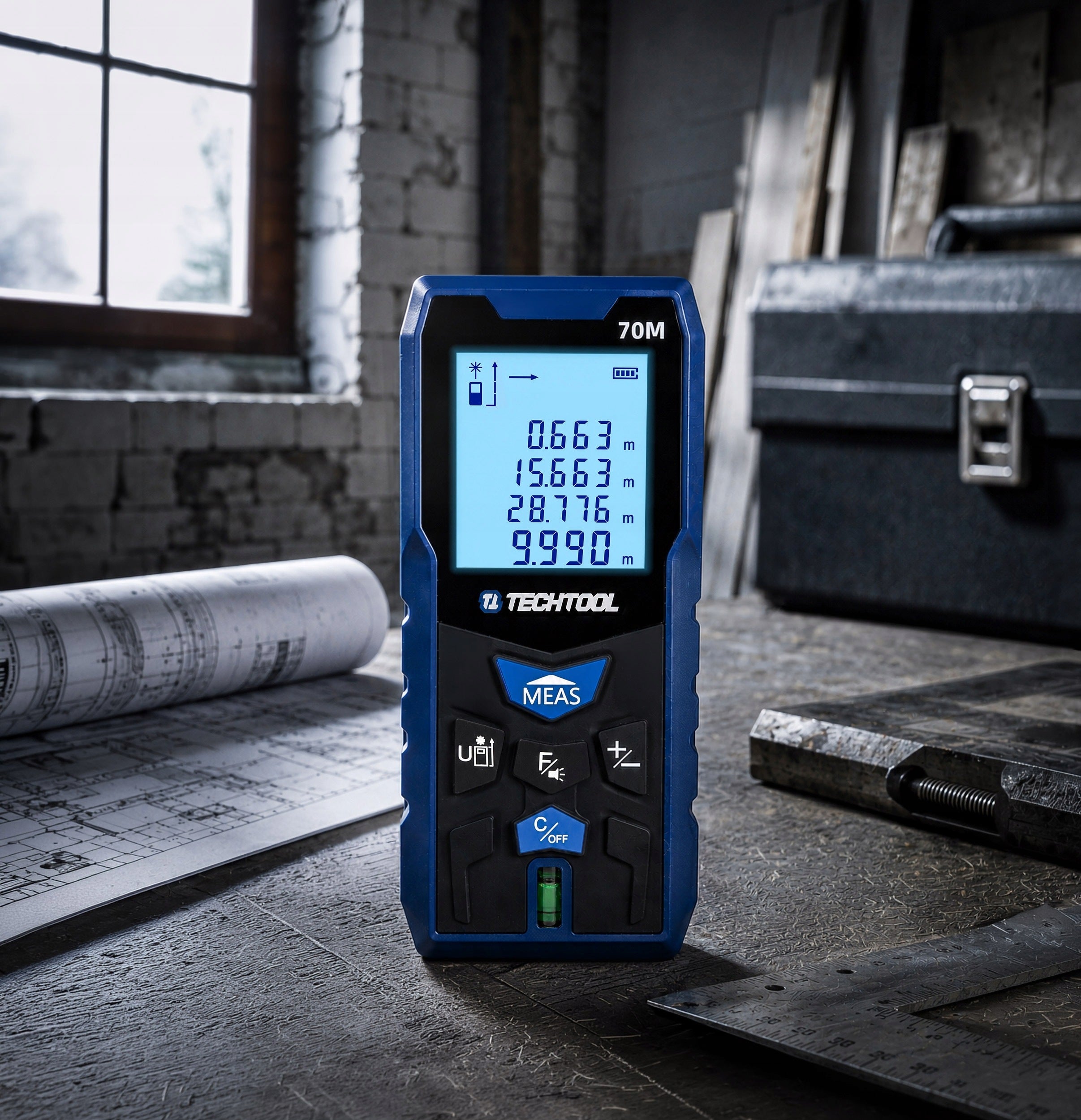 LASER RANGEFINDER >70 M< DIGITAL GREEN RED LASER ACCURATE TECHTOOL Packaging status original