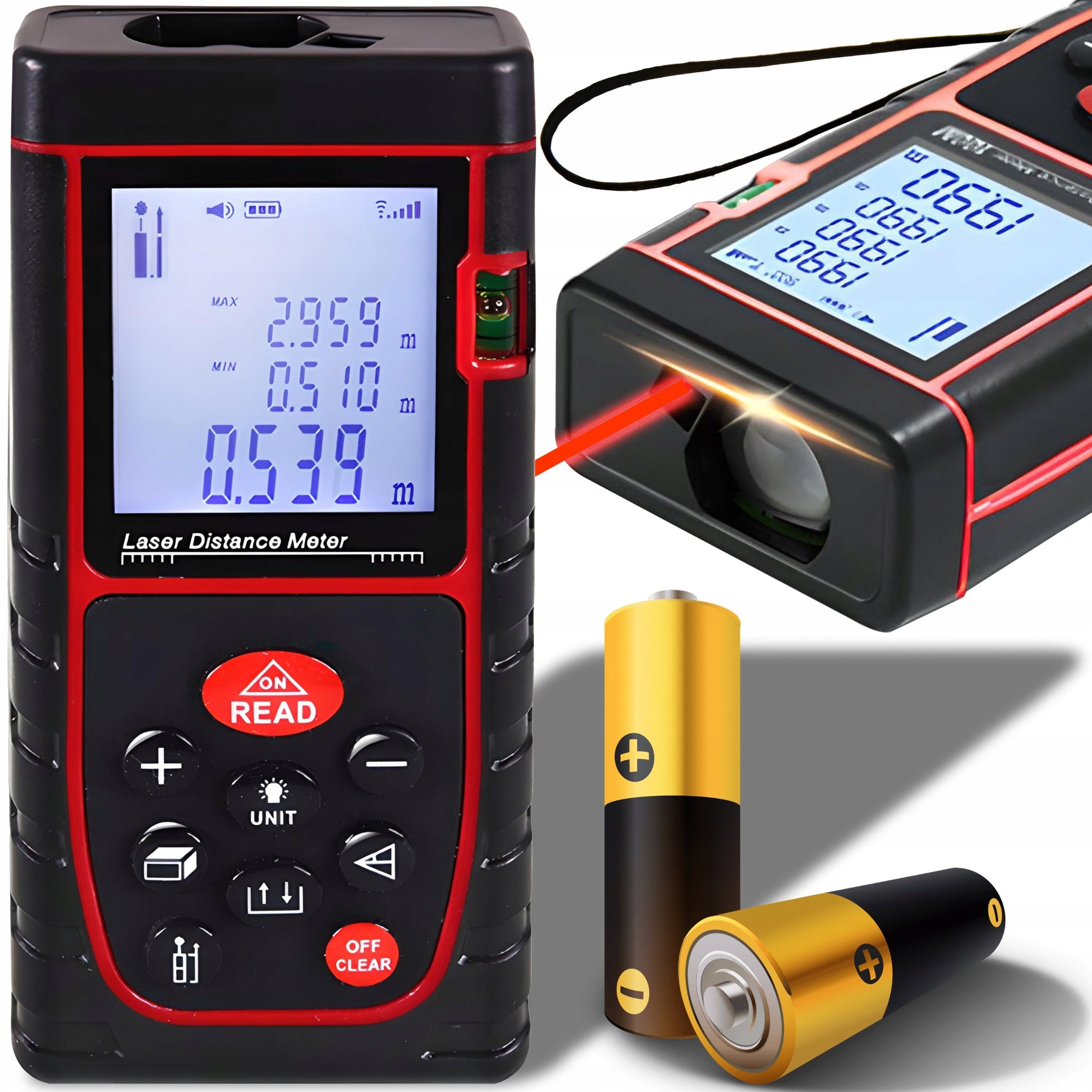 LASER RANGEFINDER DIGITAL PROTRACTOR DISTANCE METER MEMORY LEVEL 40m