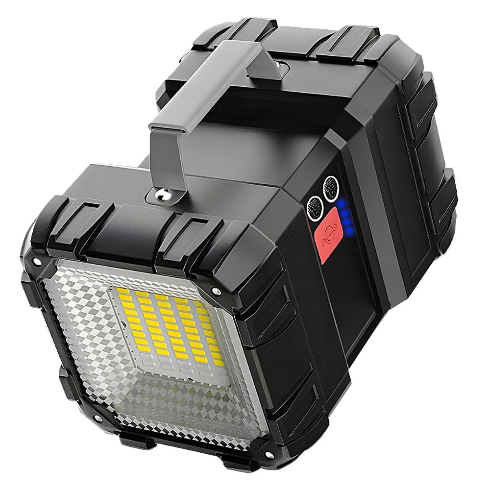 Taktische Taschenlampe, wiederaufladbar über USB, LED-CREE-Suchscheinwerfer-Powerbank 