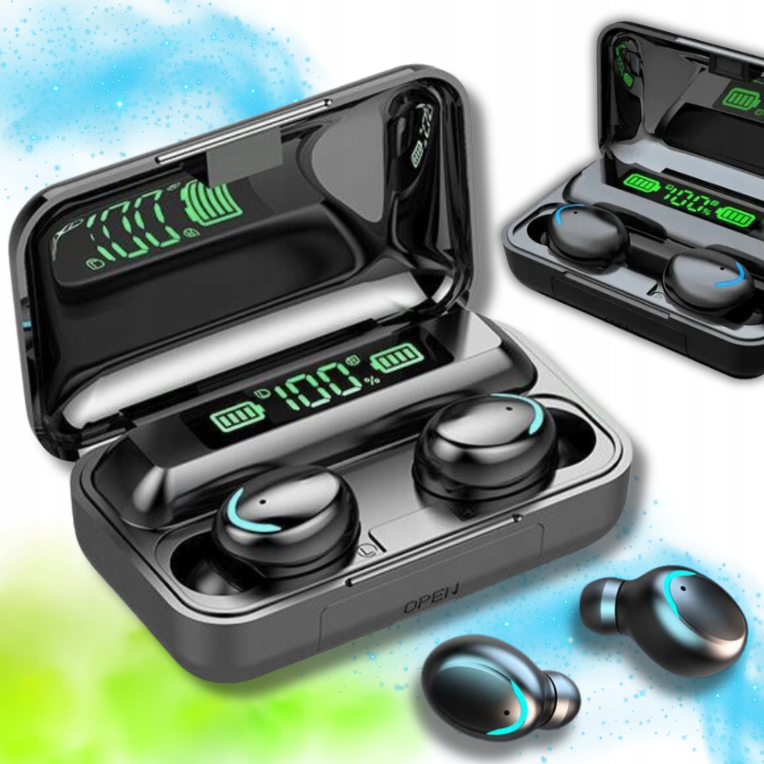 LATEST BLUETOOTH 5.1 WIRELESS HEADPHONES + POWERBANK LED DISPLAY Packaging status original