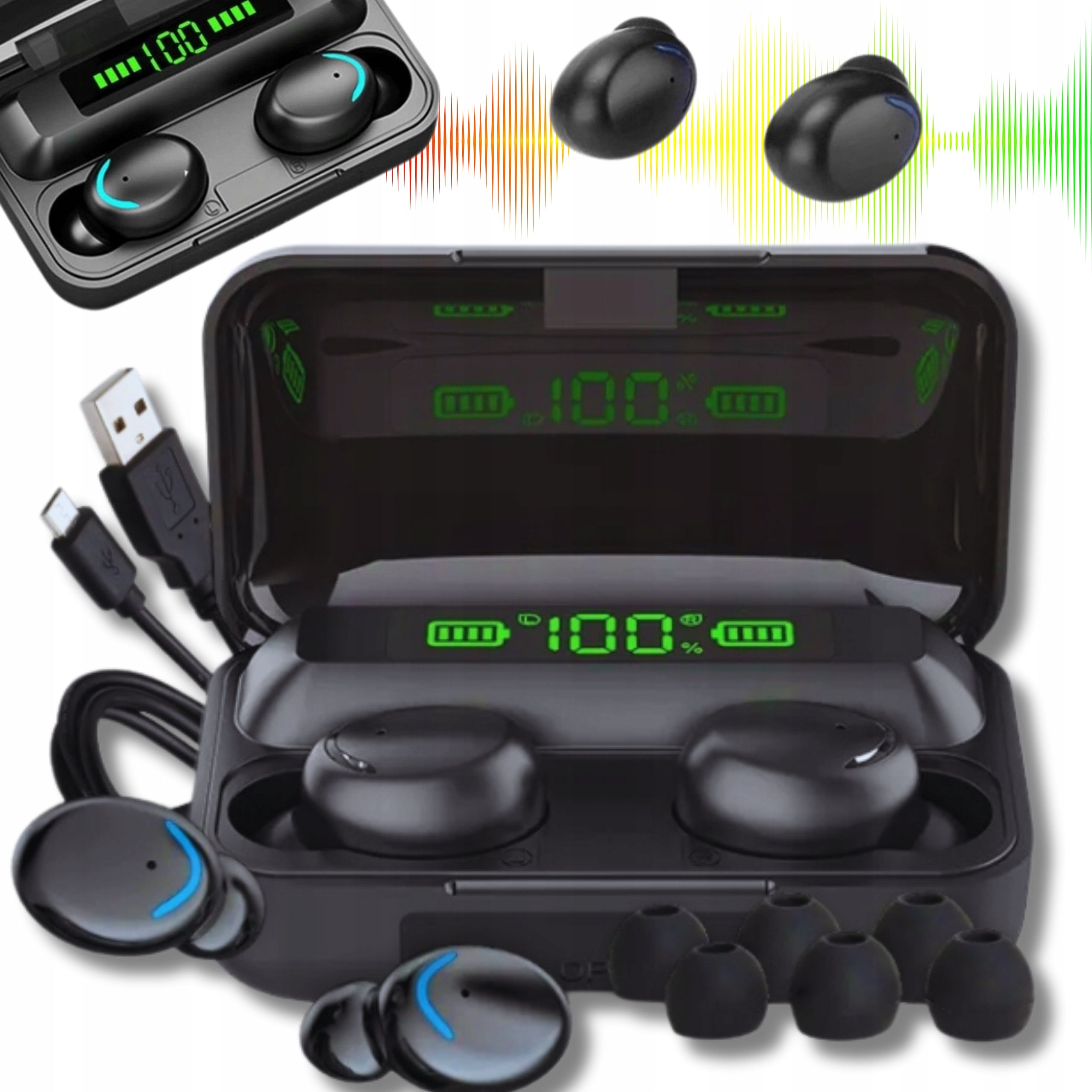 LATEST BLUETOOTH 5.1 WIRELESS HEADPHONES + POWERBANK LED DISPLAY