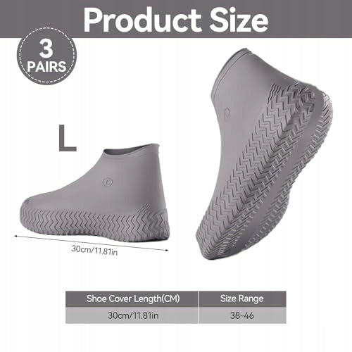 LATEX NON-SLIP RAIN BOOT COVERS 3 PAIRS SIZE Brand no brand
