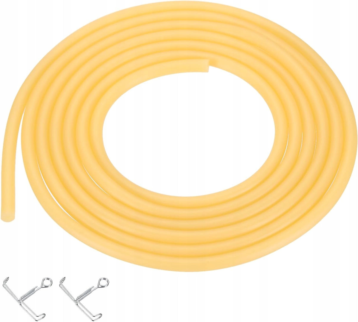 LATEX RUBBER TUBE ID 5 MM FROM 8 MM LENGTH 10 FEET YELLOW CLAMPS