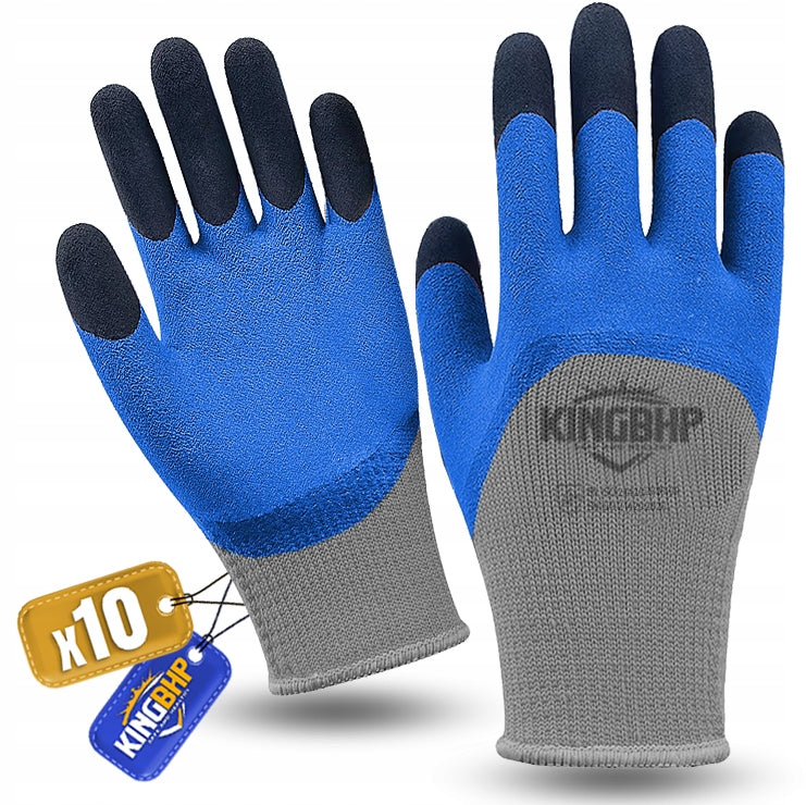 LATEX Work Gloves WATERPROOF Foamed Latex 3/4 FOAM x10