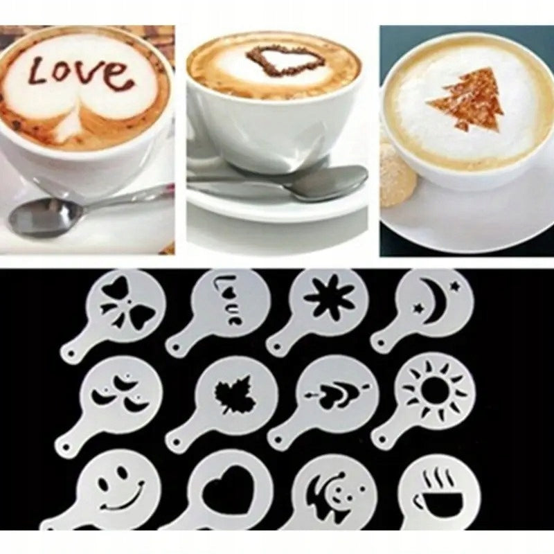 LATTE ART BARISTA SET – TEMPLATES 16 PIECES + SPRINKLE CONTAINER Manufacturer code BJ177176