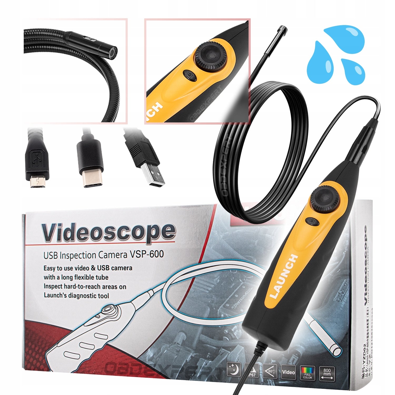 LAUNCH VIDEOSCOPE VSP600 USB X431 CAMERA LED Driver-free