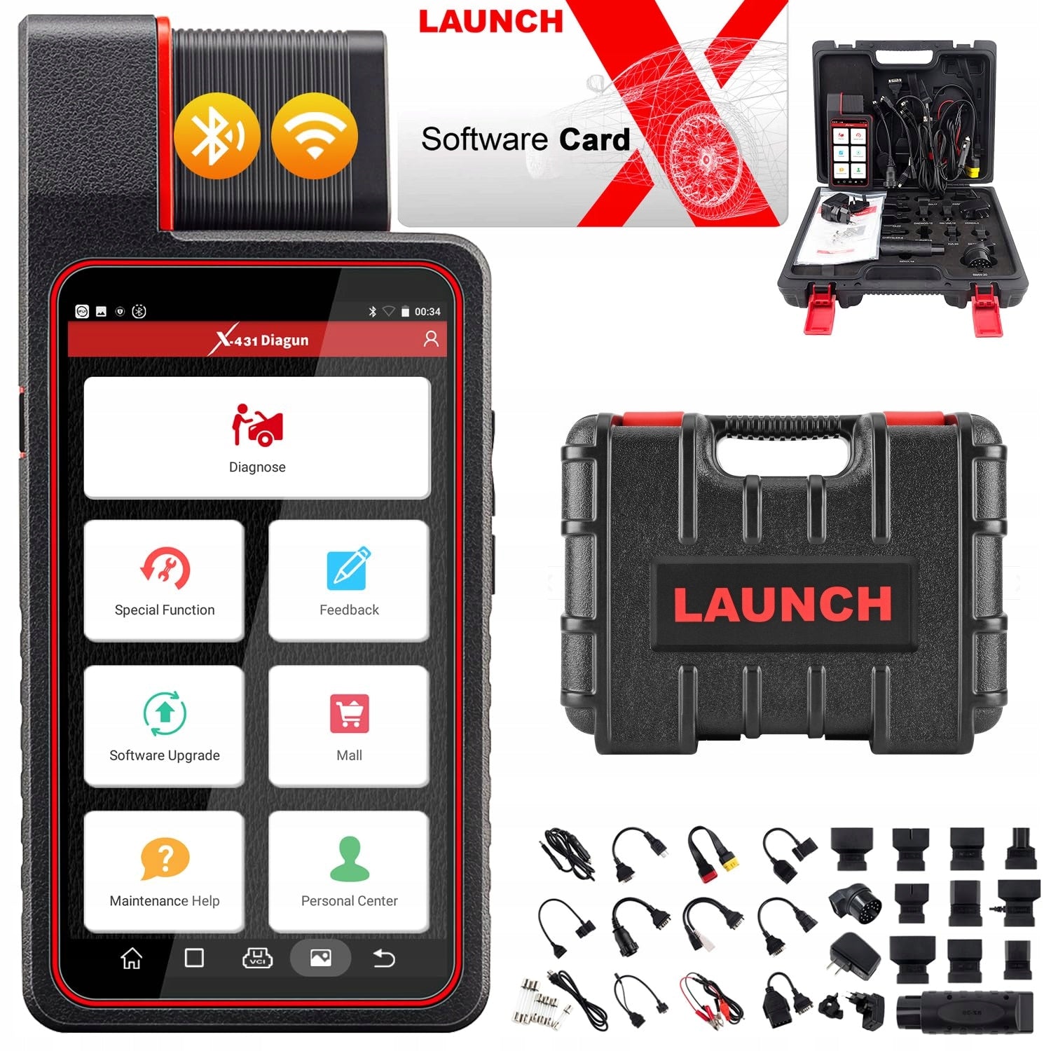 LAUNCH X431 DIAGUN V + OBD CABLES 2025 HEAD V4.0 2025 Poland 24 msc soft