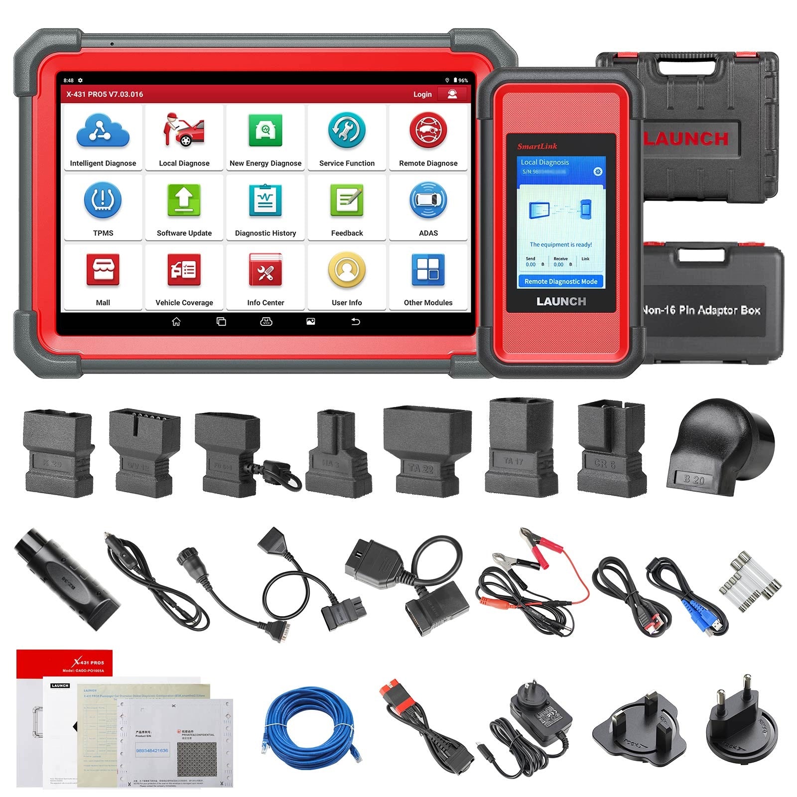 LAUNCH X431 PRO5 PRO 5 Diagnostic with J2534 Smartlink 2.0 CANFD DoIP HD