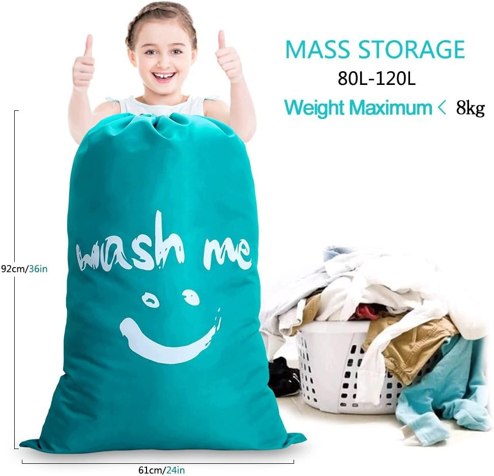 LAUNDRY BAG FOLDING 120L BLUE TRAVEL BAG CONTAINER Color transparent