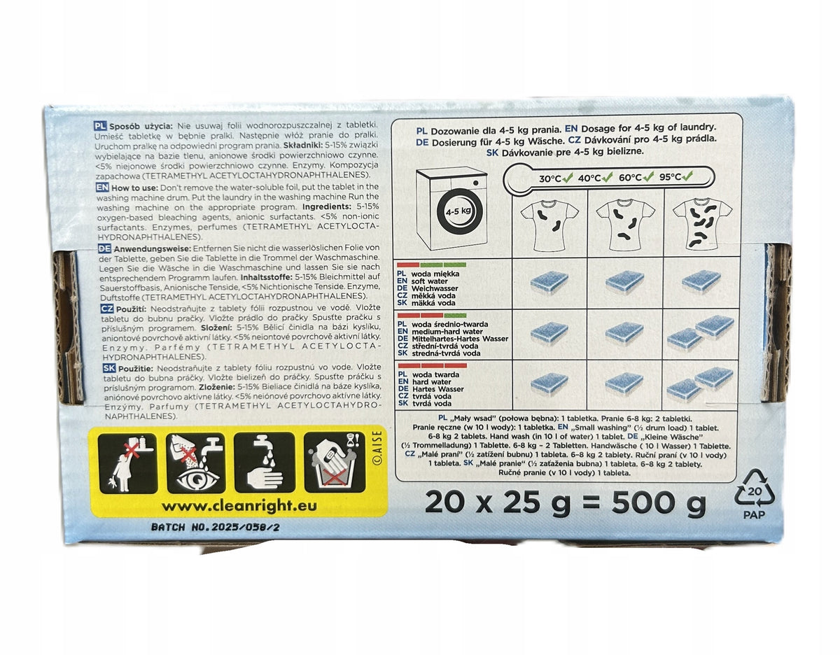 LAUNDRY COLOR WASHING TABLETS 20 PCS Manufacturer code 5902230519824