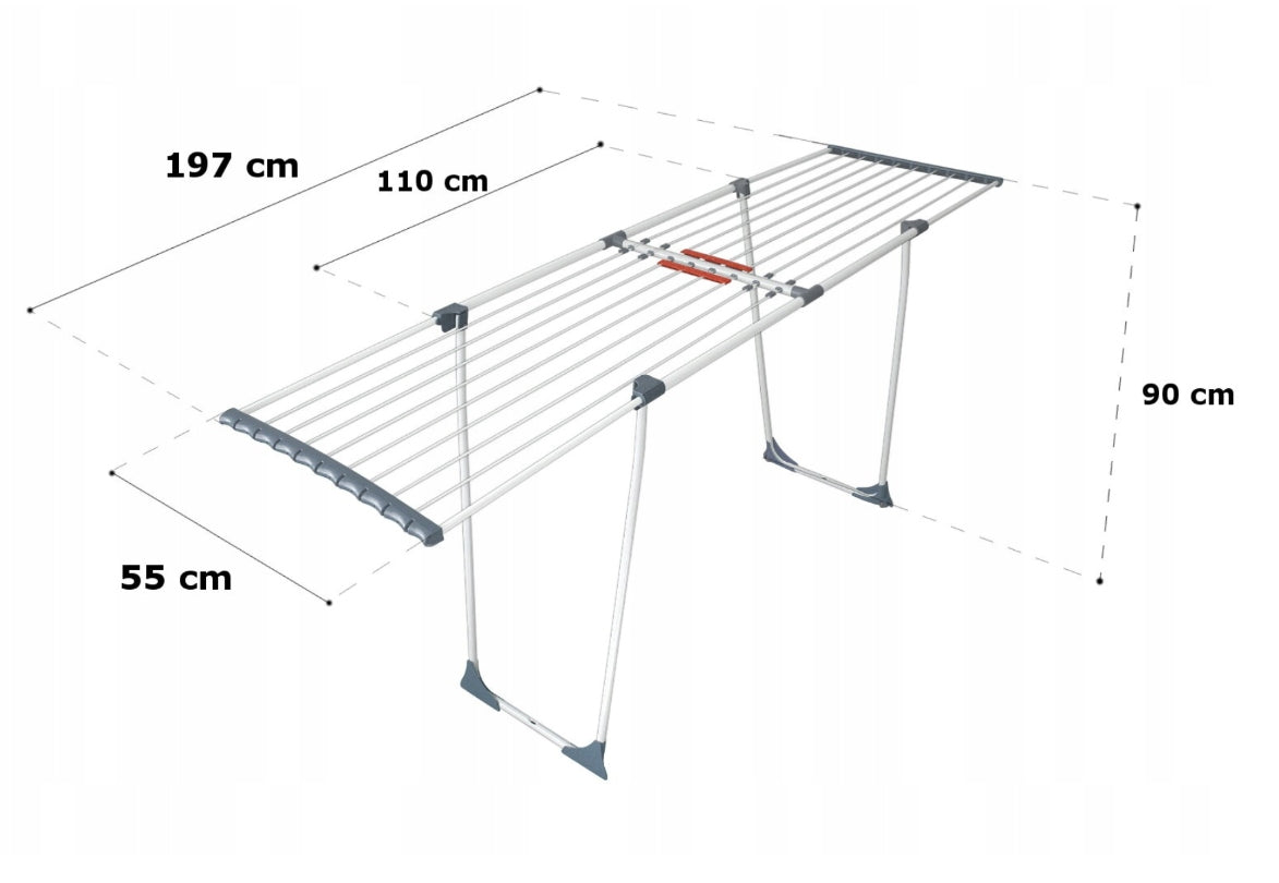 LAUNDRY DRYER STANDING TELESCOPIC SOLID DURABLE SLIDING 20m Total height 90 cm