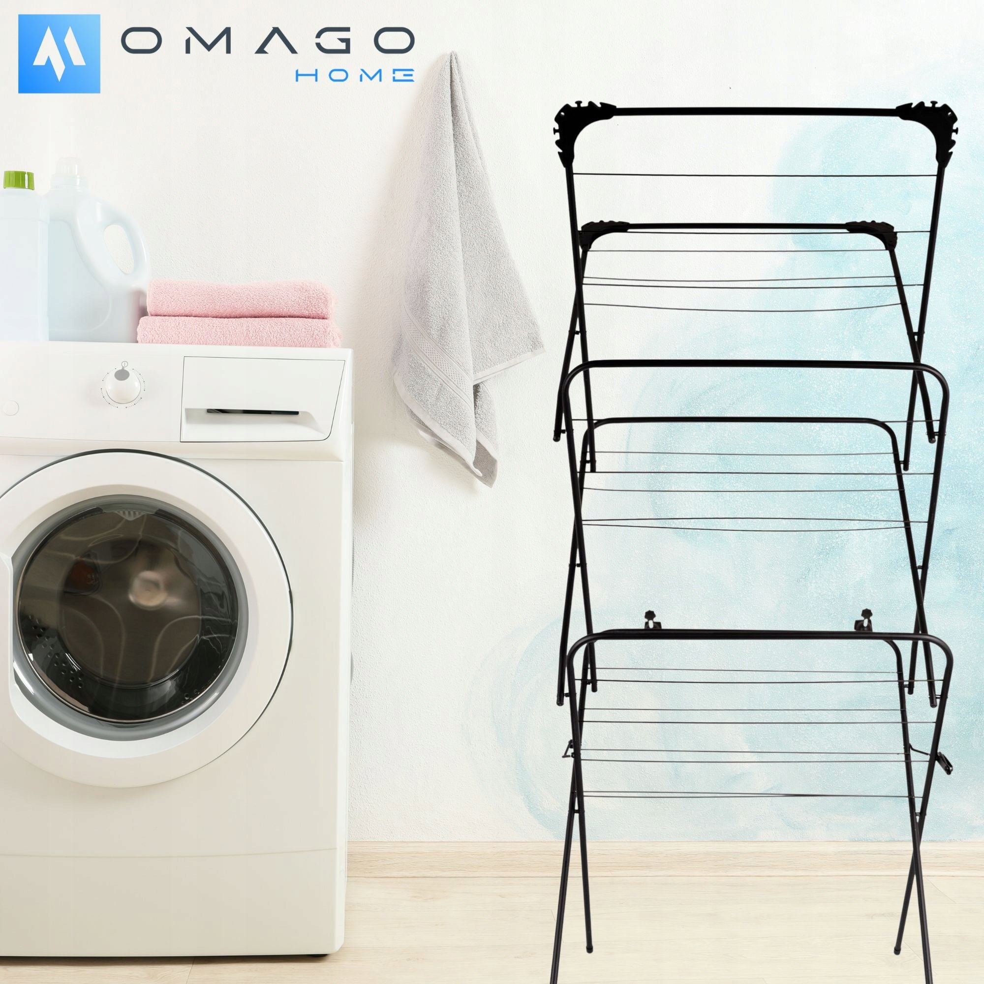 LAUNDRY DRYER STANDING VERTICAL BALCONY METAL 138CM STABLE 3 POS. Kind Stationary