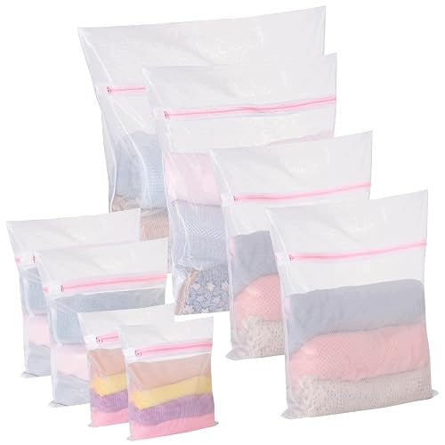 LAUNDRY NETS 8 PIECES ZIPPER REUSABLE FABRIC Brand no brand