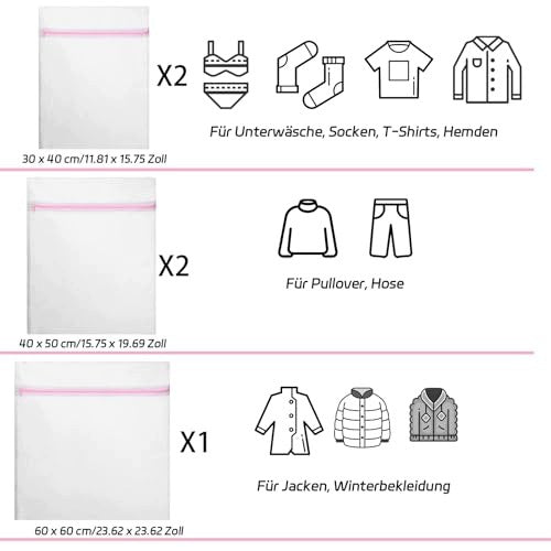LAUNDRY NETS SET OF 5 PIECES ZIPPER DIFFERENT SIZES Manufacturer code SWC5908151479049