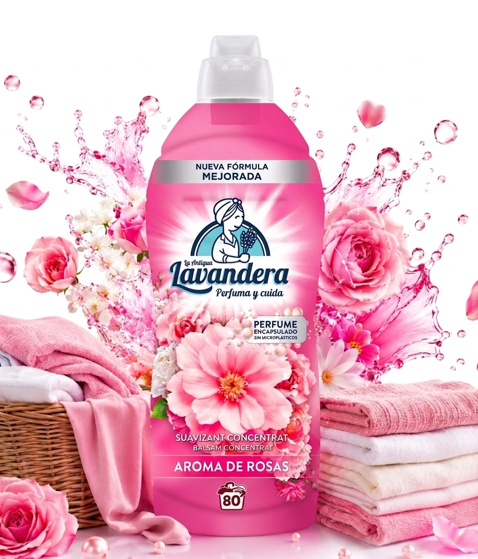 LAVANDERA AROMA DE ROSAS CONCENTRATED SOFTENER 1760 ML 80 WASHES Manufacturer code 8435495855354