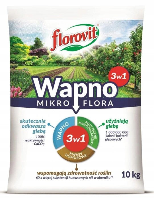 LAWN GRASS FERTILIZER GARDEN LIME FERTILIZER MICROFLORA FLOROVIT 10 KG
