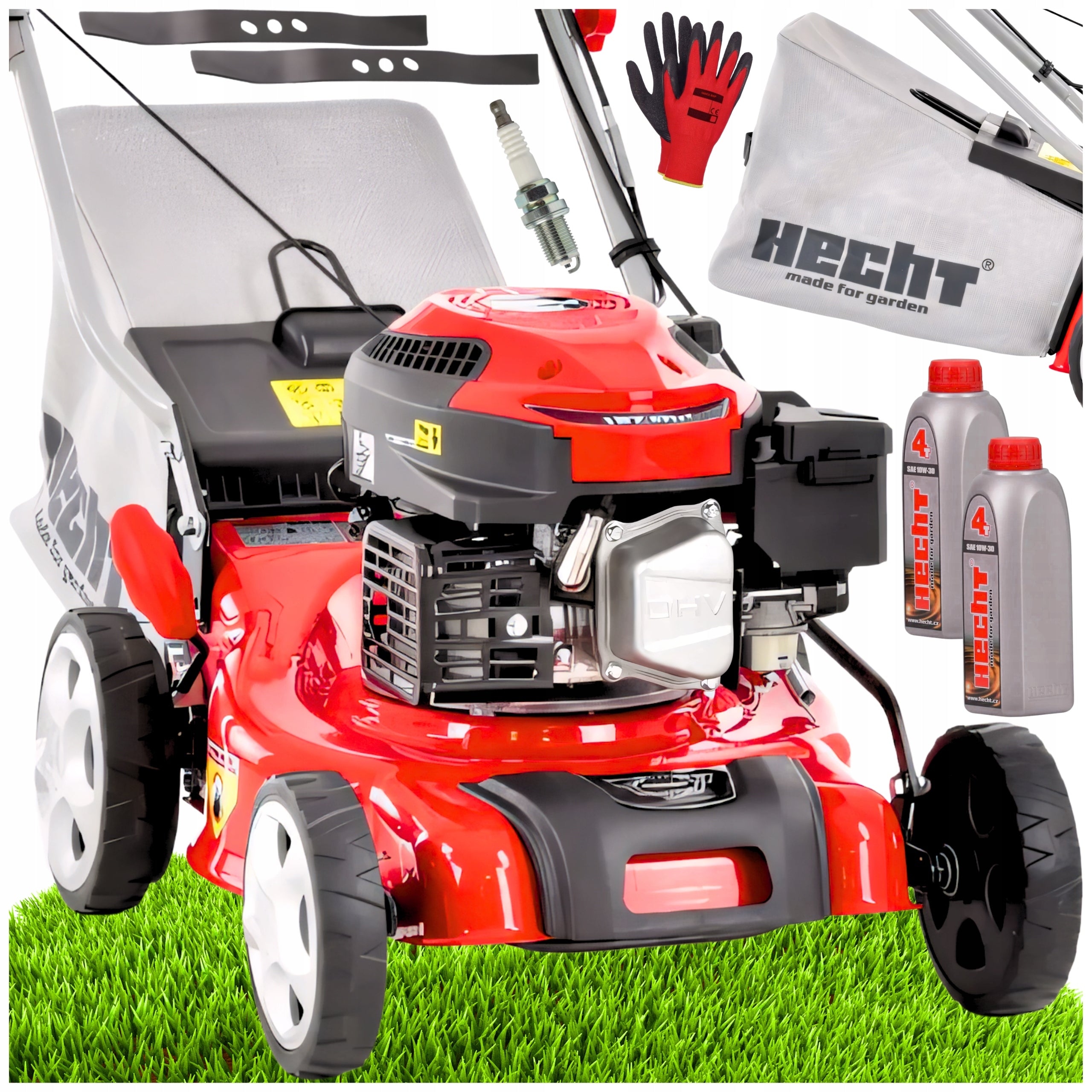 LAWN MOWER METAL DRIVE HECHT 541SW 40CM OIL X2 KNIFE X2