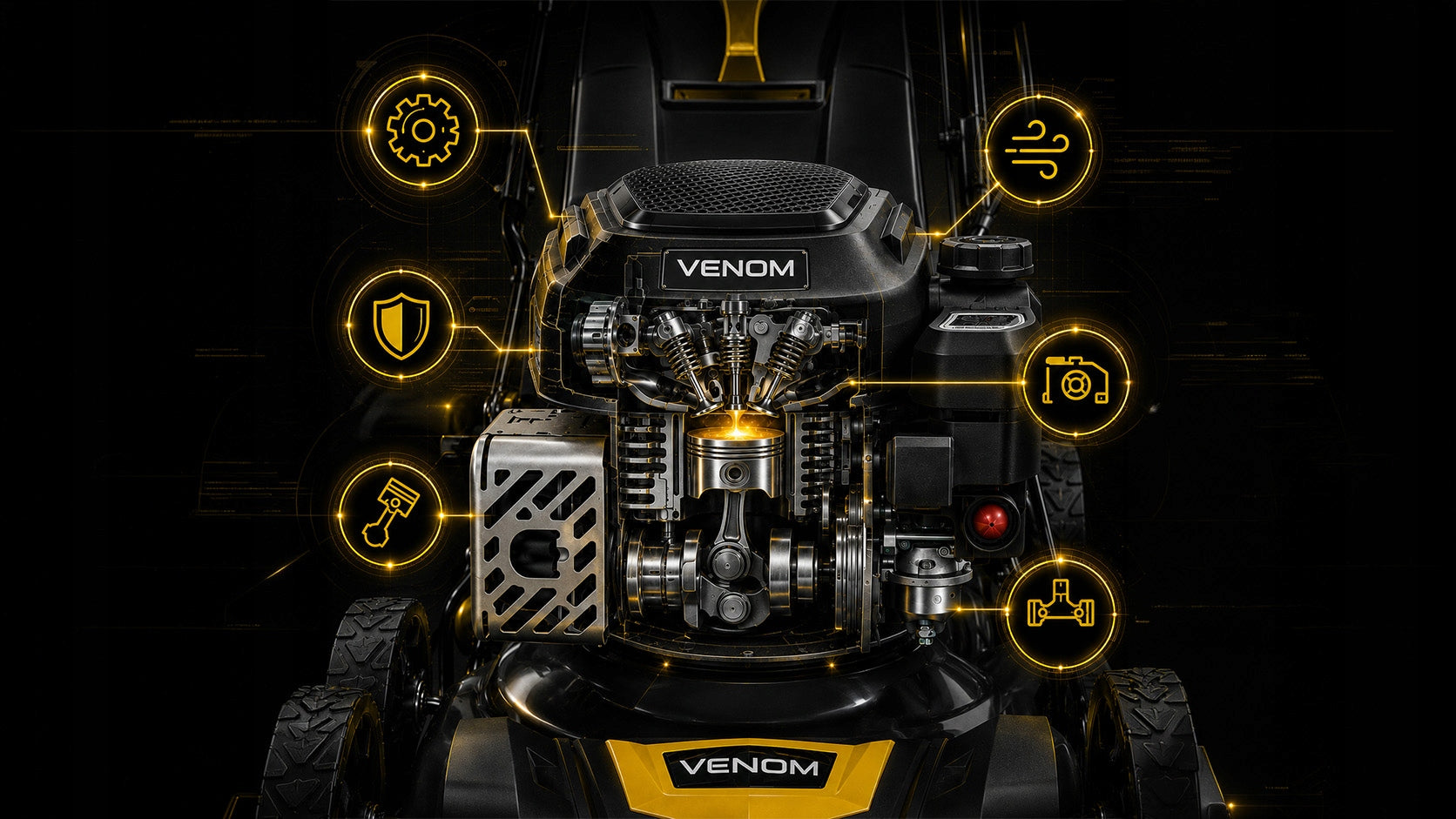 LAWN MOWER VENOM 55cm MULCH POWERFUL MOTOR 209cc PRO DRIVE Basket capacity 70 l