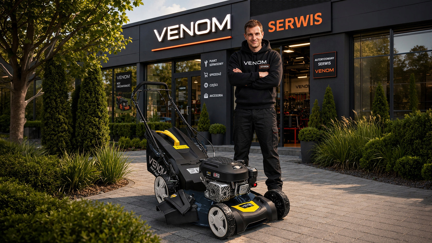 LAWN MOWER VENOM 55cm MULCH POWERFUL MOTOR 209cc PRO DRIVE Brand Venom