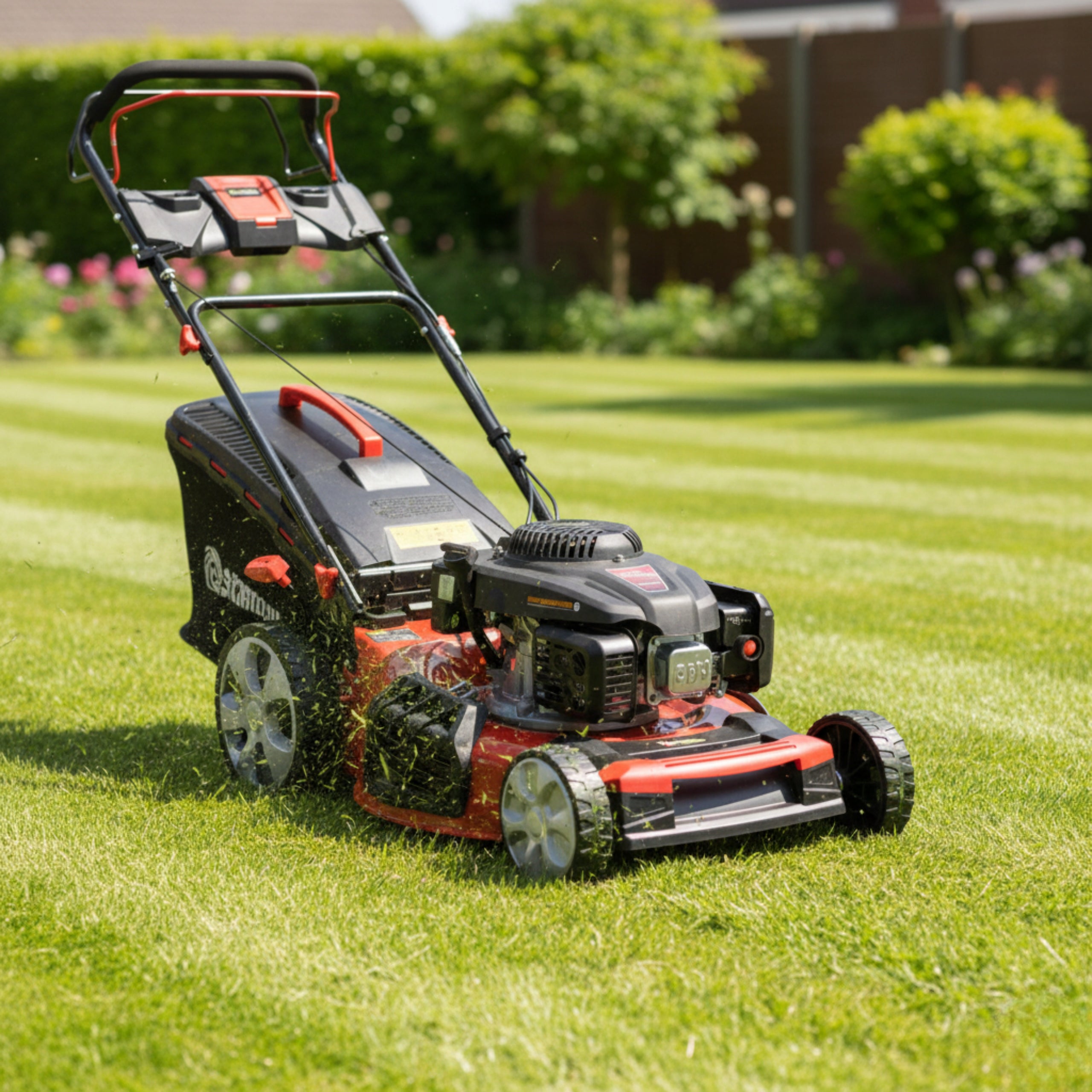 LAWN MOWER WITH DRIVE POWERFUL ENGINE LONCIN DRIVE OIL 5,4 KM Mowing width 51 cm