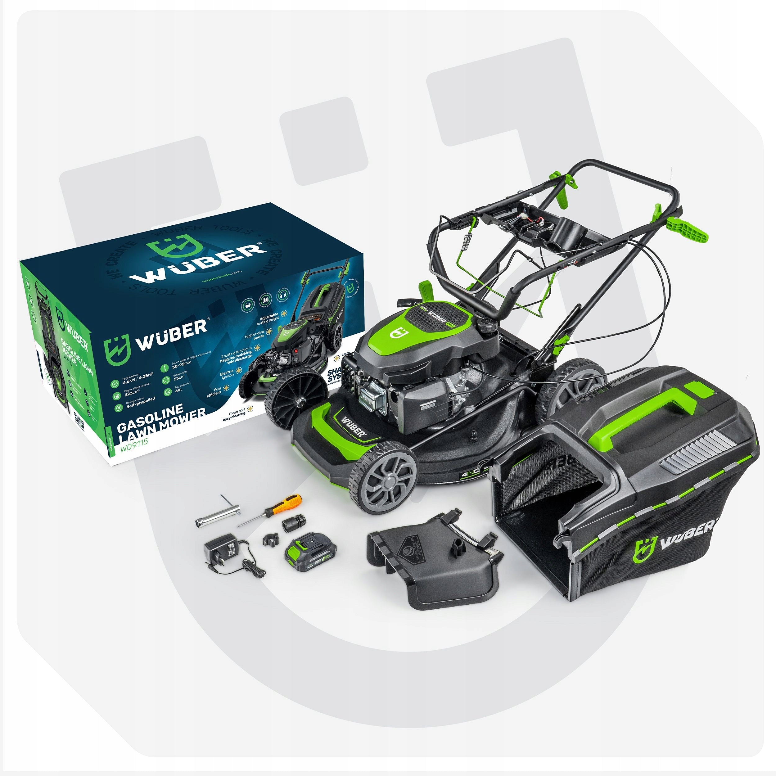 LAWN MOWER WITH DRIVE STRONG 6,25KM START ON BUTTON 53CM Packaging status original