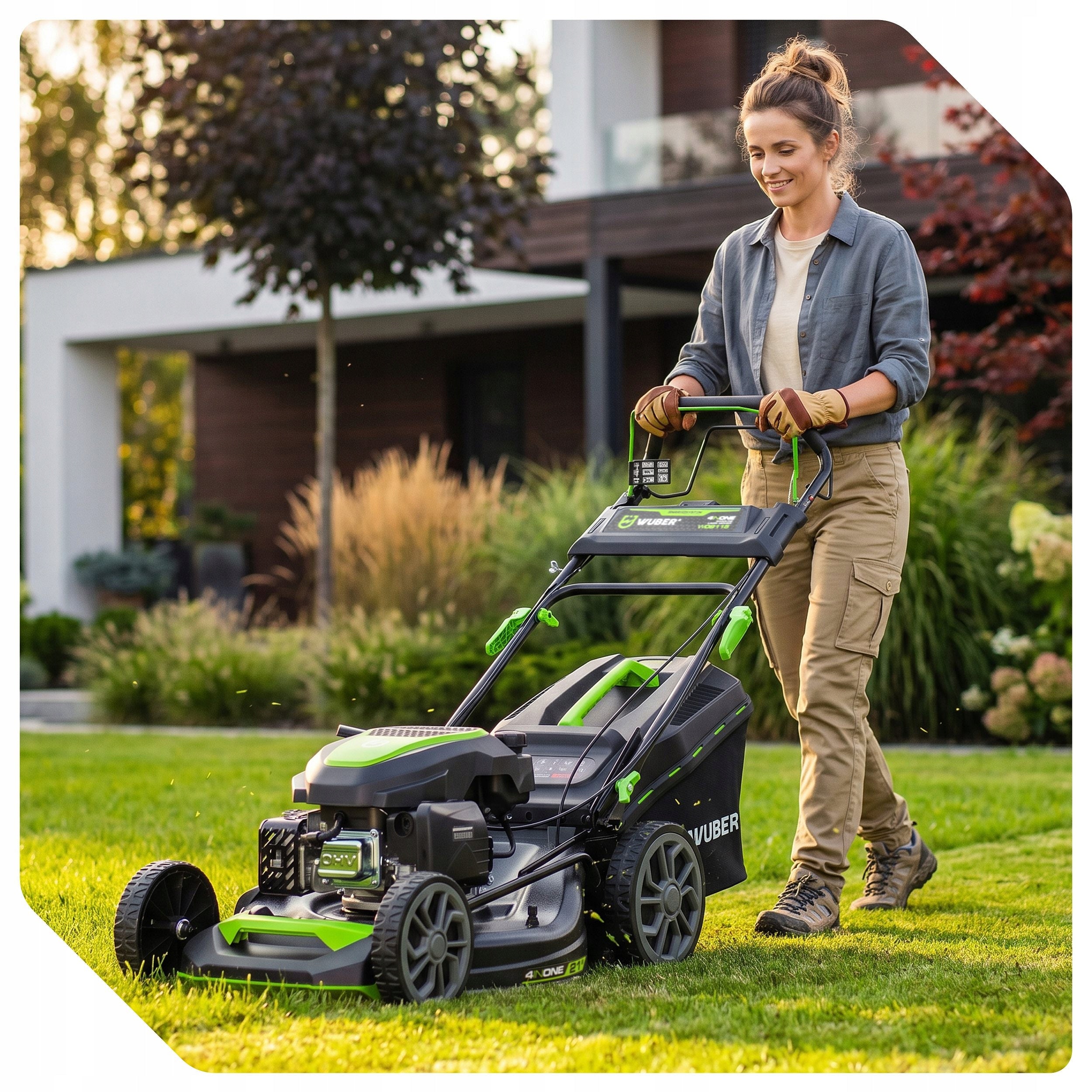 LAWN MOWER WITH DRIVE STRONG 6,25KM START ON BUTTON 53CM Series W09115 KOSIARKA SPALINOWA DO TRAWY 53 CM