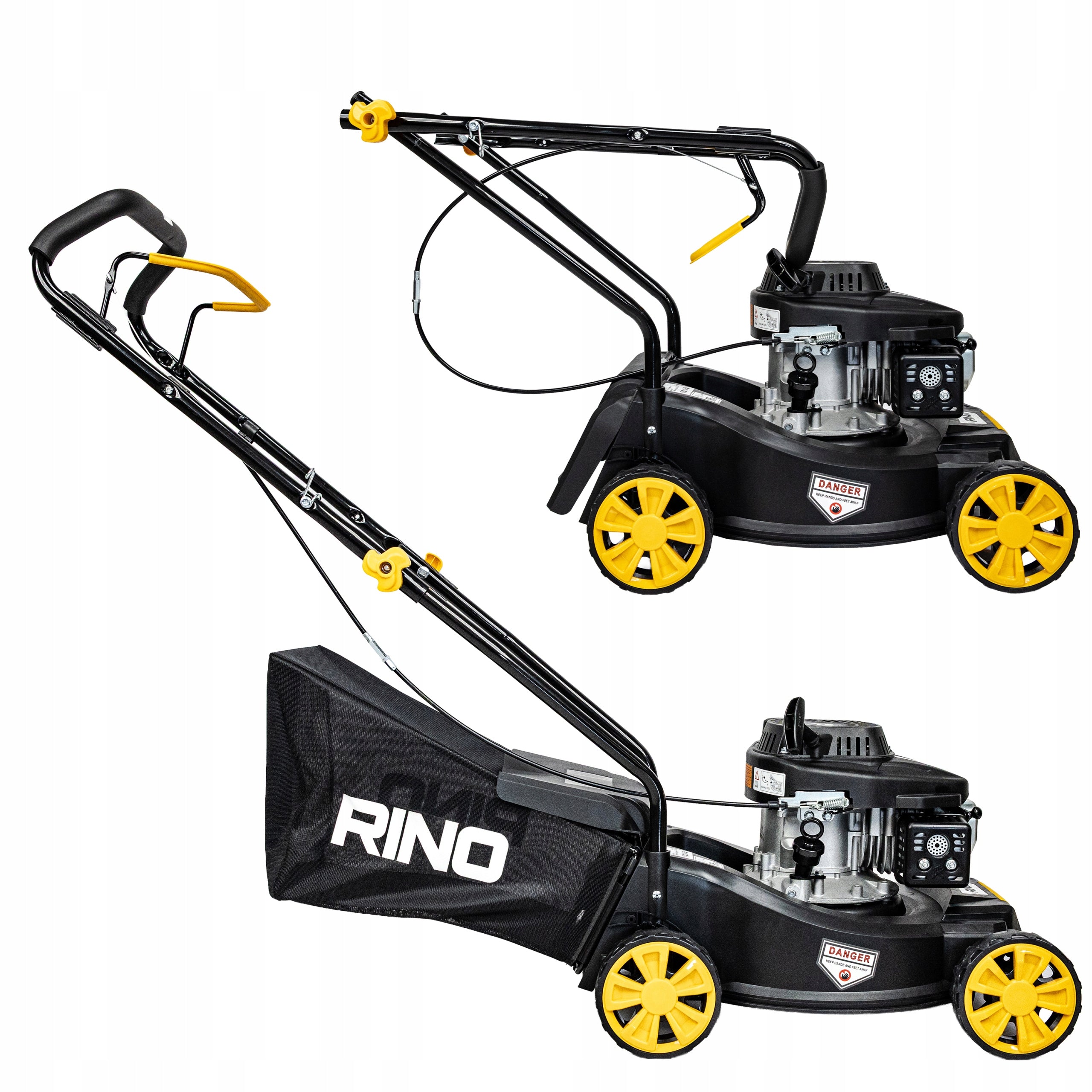 LAWN MOWER WITHOUT DRIVE 125CC 3 KM LARGE BASKET 45L 41CM RINO Brand Rino
