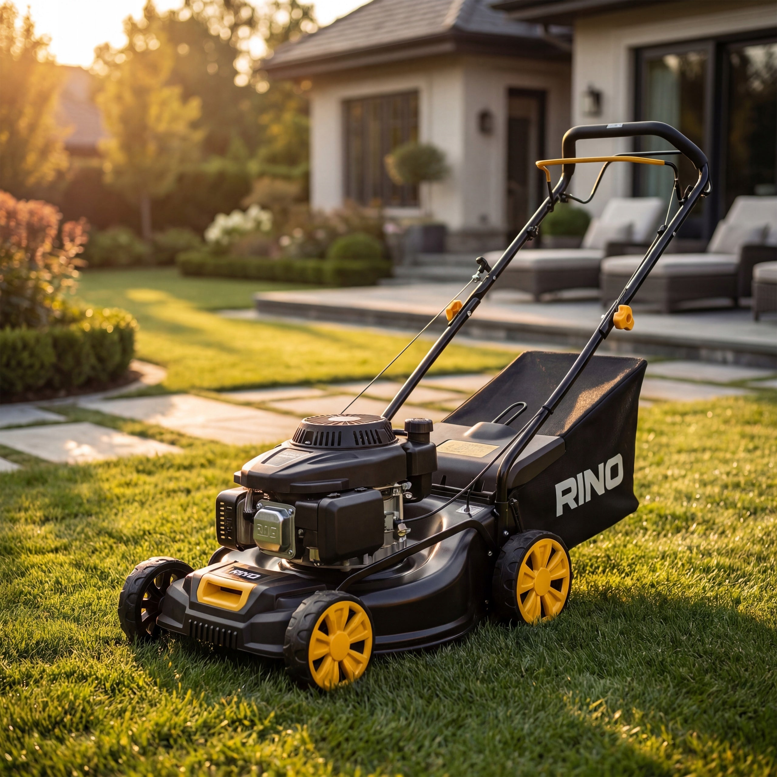 LAWN MOWER WITHOUT DRIVE 125CC 3 KM LARGE BASKET 45L 41CM RINO Manufacturer code RN-31454