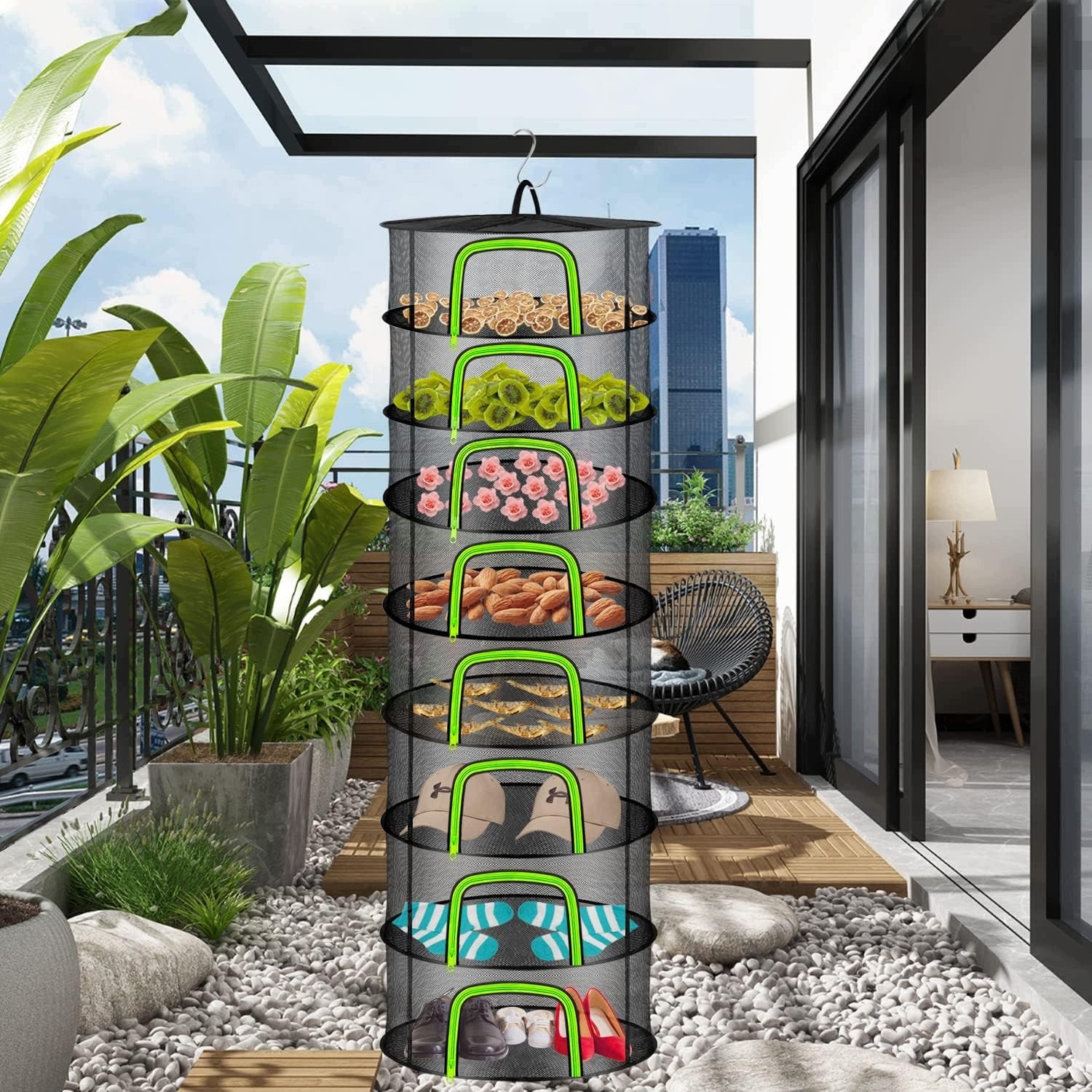 LAYER 8 FOR DRYING HERBS OF MEAT FLOWERS LARGE HANGING FOLDING Kind Other