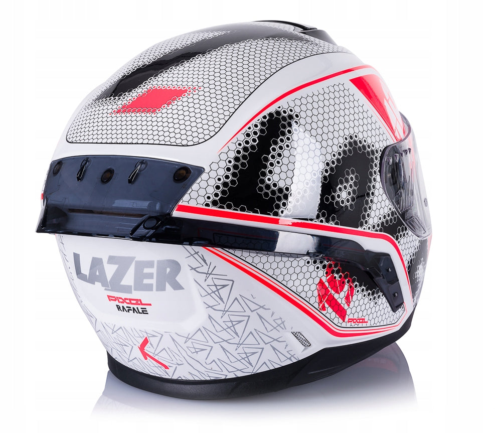LAZER RAFALE SR Pixel Motorcycle Helmet (col. White - Black - Red) L Manufacturer's catalog number RAFALE.SR.PIXEL.L