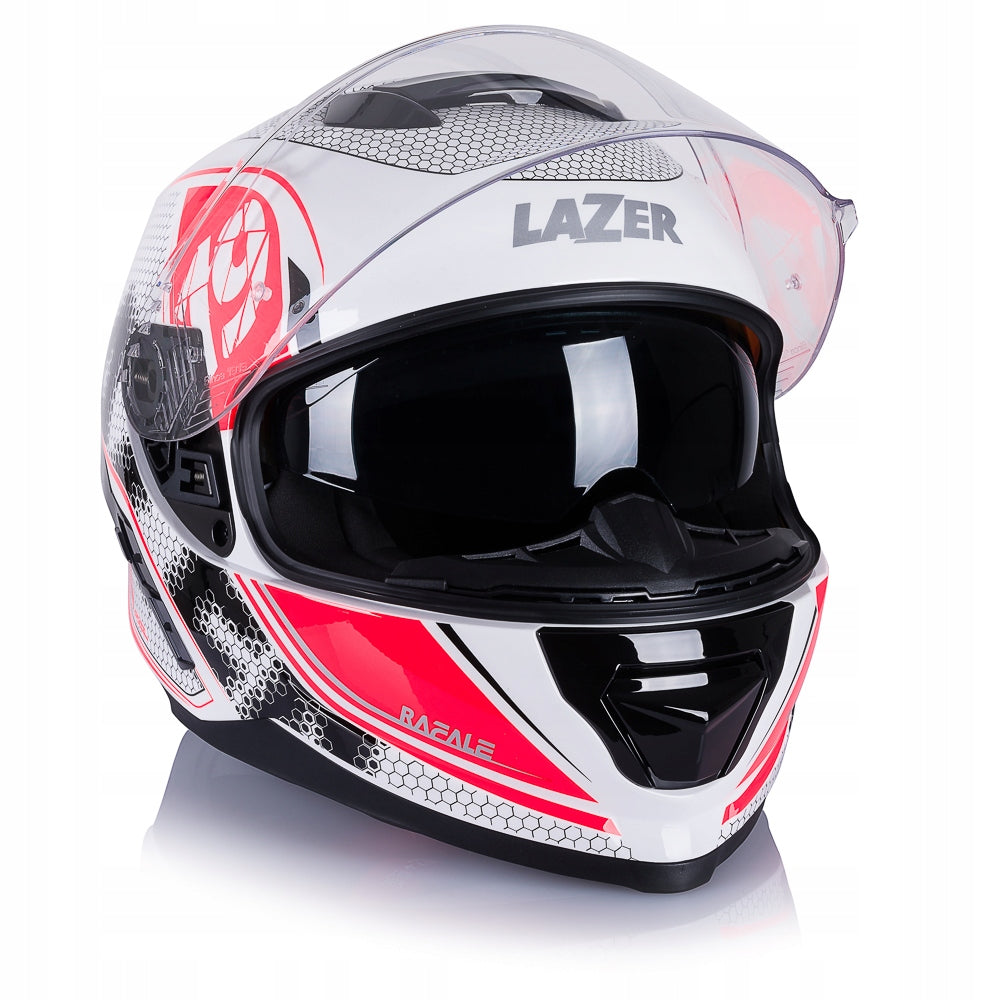 LAZER RAFALE SR Pixel Motorcycle Helmet (col. White - Black - Red) L
