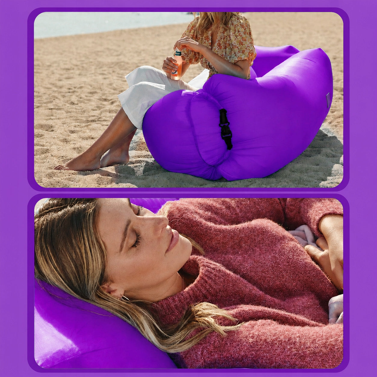 LAZY BAG AIR INFLATABLE SOFA BED FOR BEACHES ARMCHAIR MATTRESS LOUNGER XXL Brand MEMFLOW