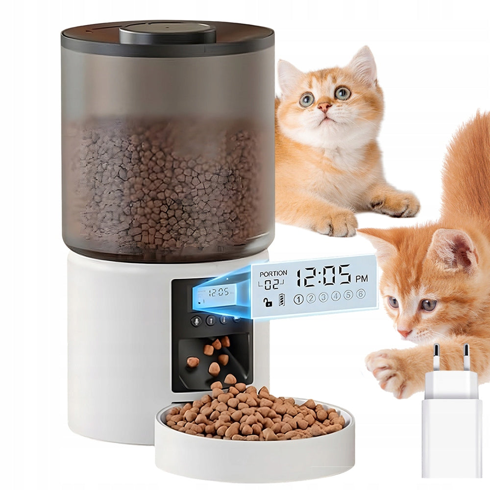 LCD AUTOMATIC PET FEEDER CAT DRY FOOD DISPENSER VOICE RECORDER