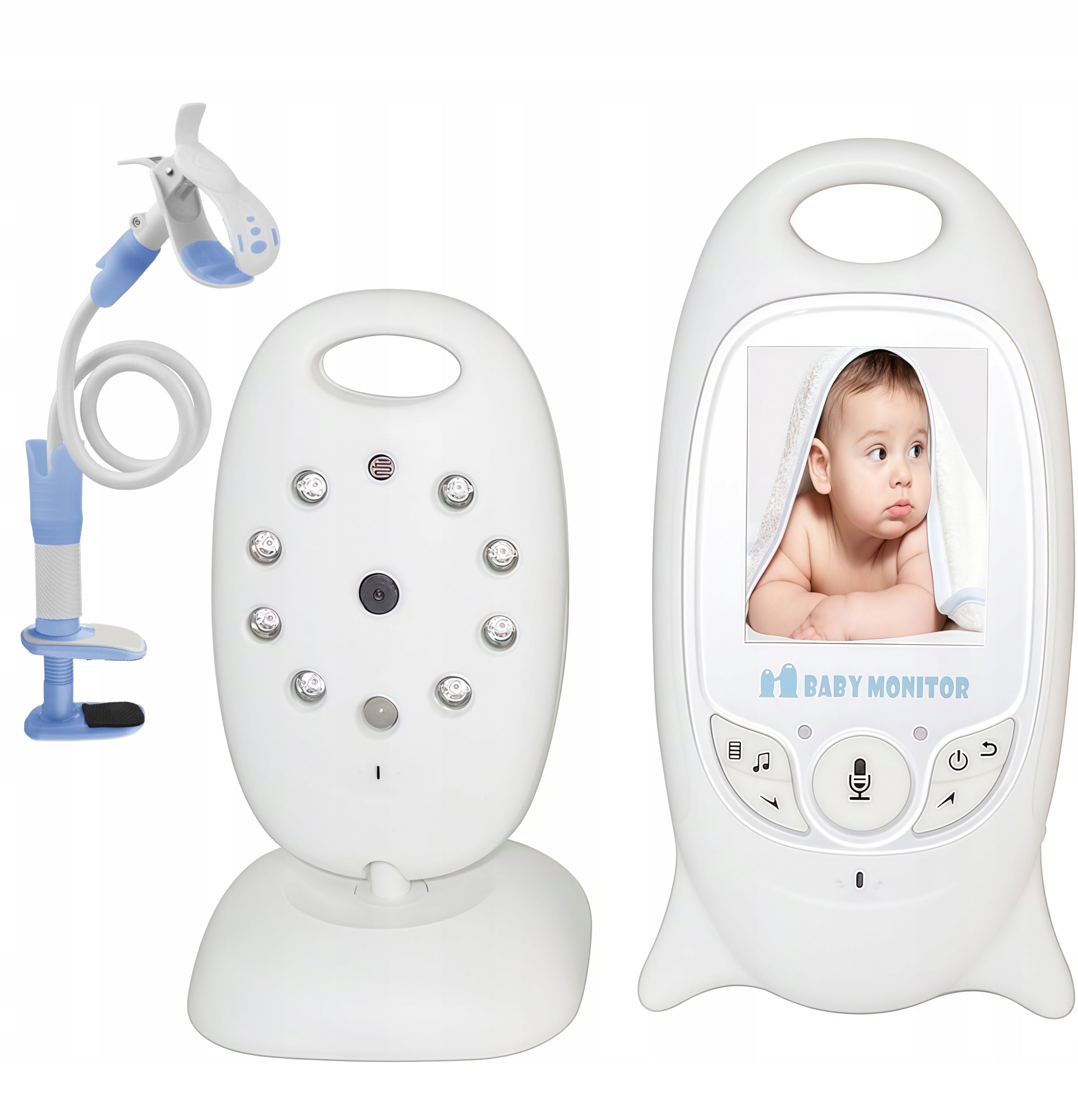 LCD Baby Monitor 2" Temperature VOX Mode 8 Lullabies With Bracket