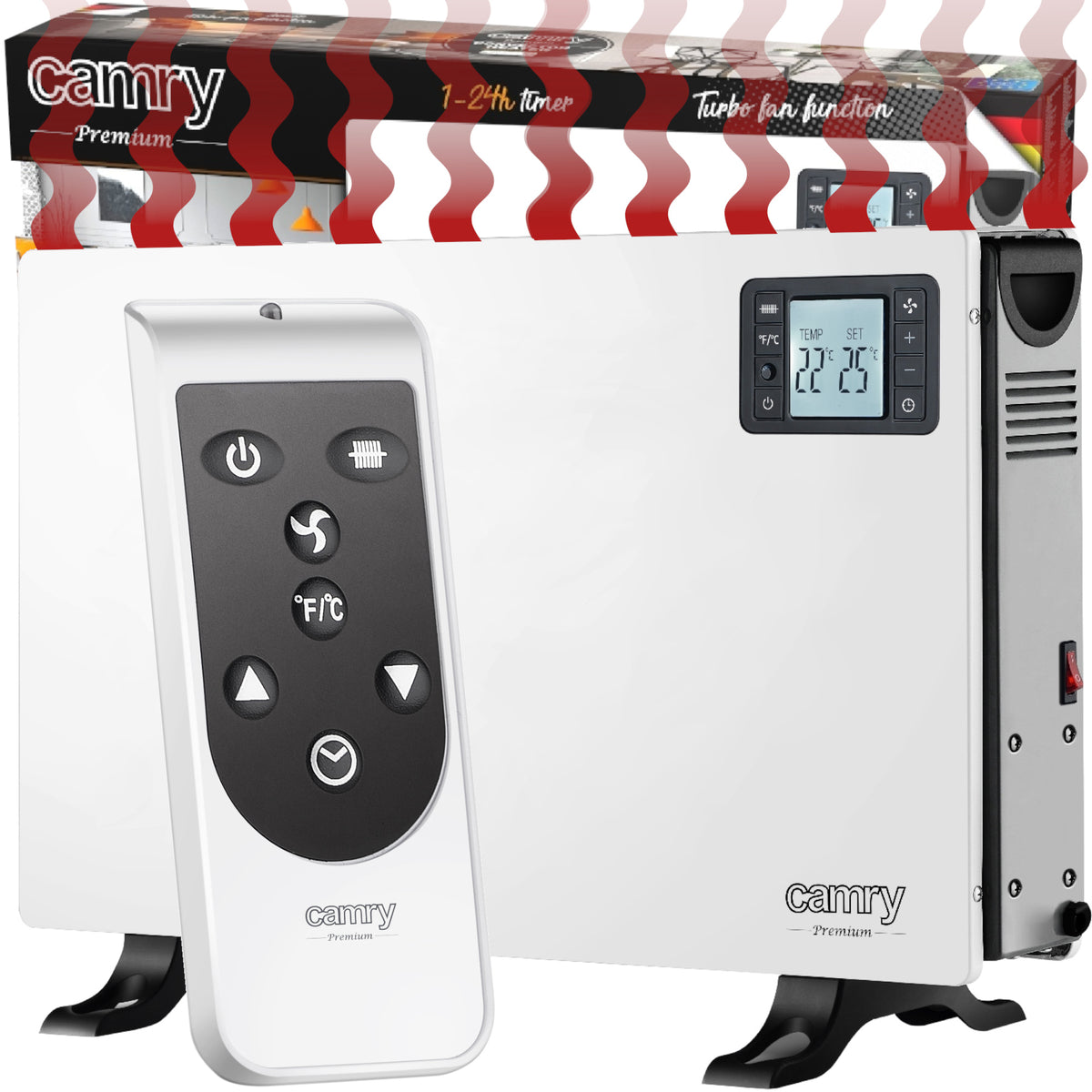LCD CONVECTOR HEATER WITH REMOTE CONTROL ECONOMICAL 2000W AUTOMATIC SHUTDOWN Brand no brand
