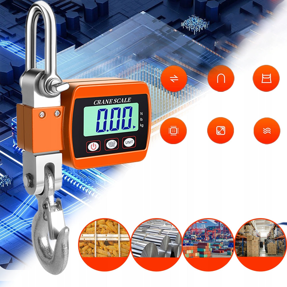 LCD CRANE HOOK SCALE 500KG WAREHOUSE BIG BAG SUSPENDED HANGING